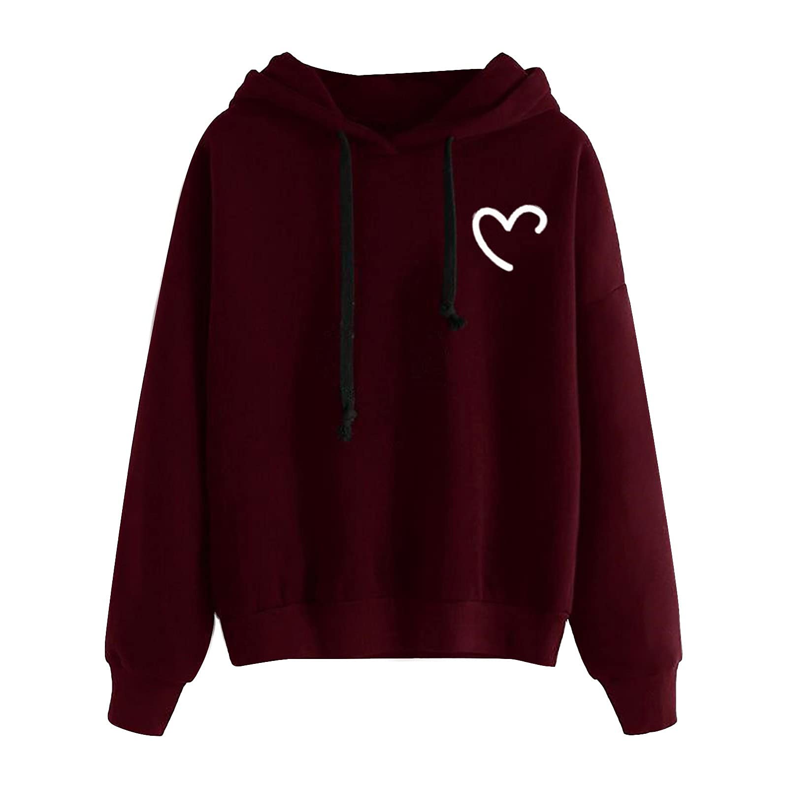 Women's White Knitted Hooded Sweater Dress - Casual Long Sleeve Printed Pullover (Wine, XL) | Perfect for Fall Layering, Weekend Outfits & Cozy Home Wear