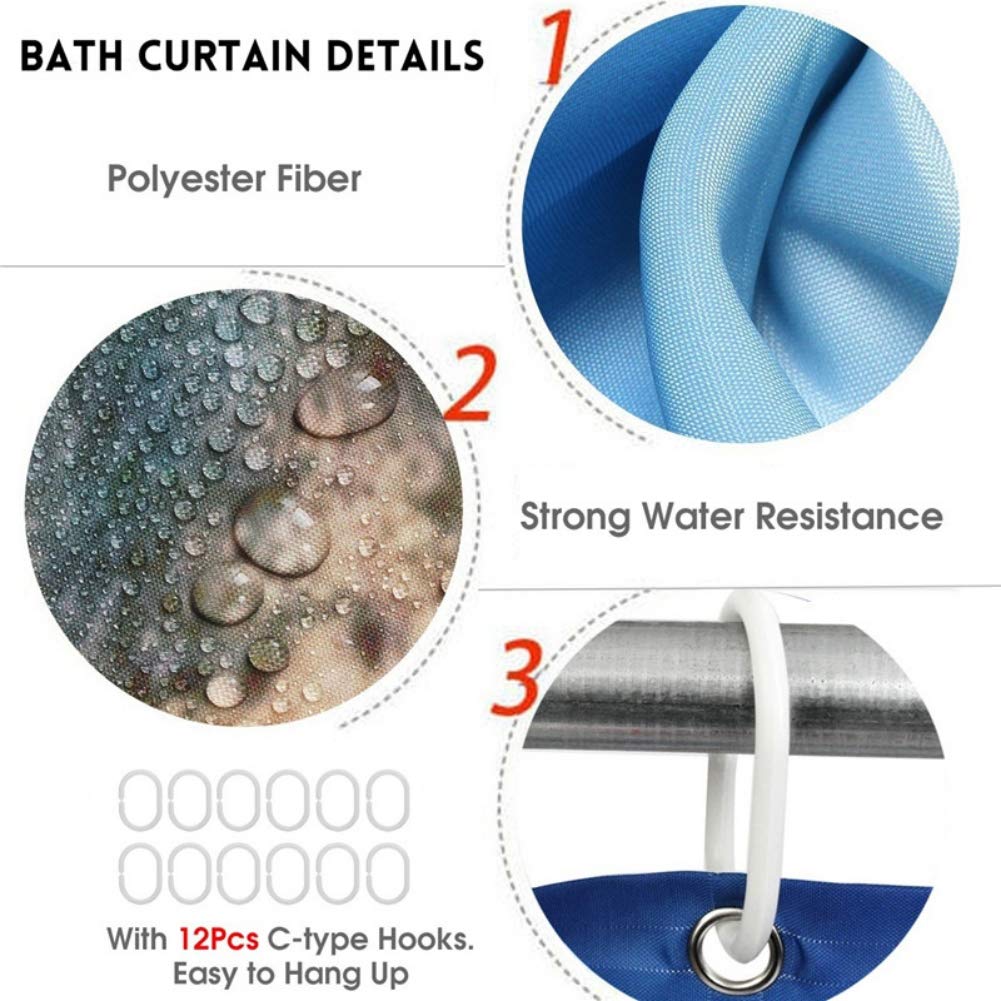 4pcs Christmas Shower Curtain Set with Hooks & Mats for Holiday Bathroom Decor