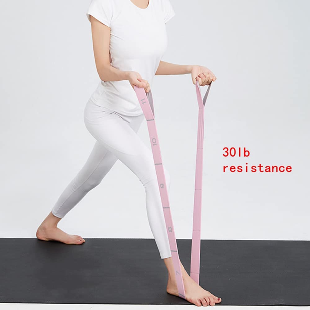 Premium Elastic Yoga Stretch Band - 11 Grid Resistance Loop for Pilates, Gym, Dance & Fitness Training - Blue - Ideal for Home Workouts, Flexibility Exercises & Strength Training