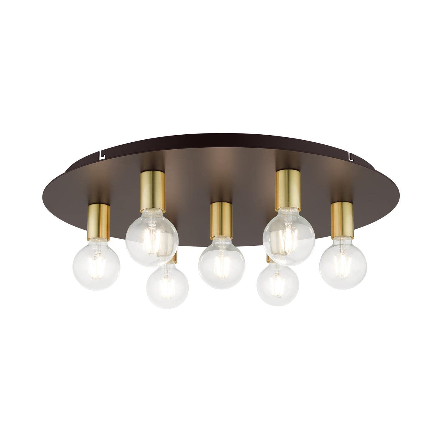 Livex Lighting Hillview 7-Light Bronze Ceiling Fixture - Modern Chandelier for Dining Room, Bedroom & Living Room Lighting