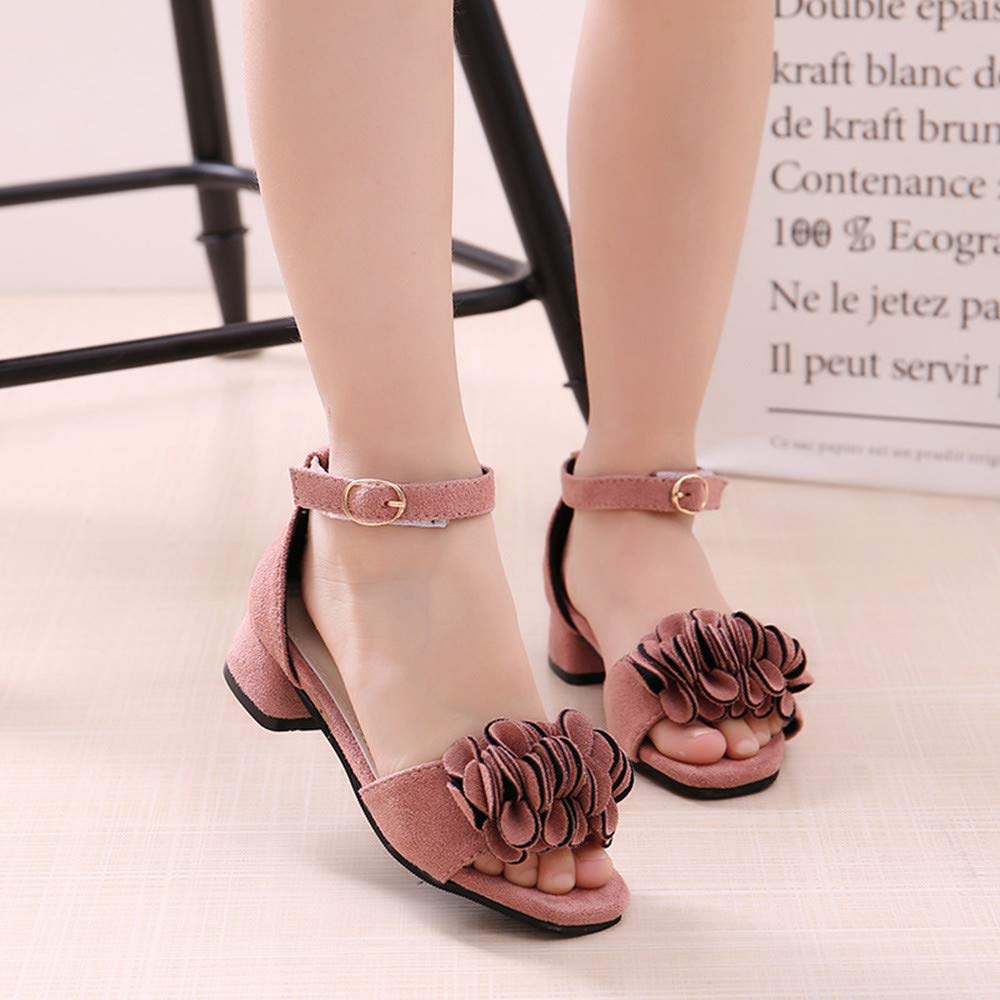 BININBOX Little Girls Flower Princess Sandals - Cute High Heel Dress Shoes for Toddlers & Kids | Perfect for Birthday Parties, Weddings & Special Occasions