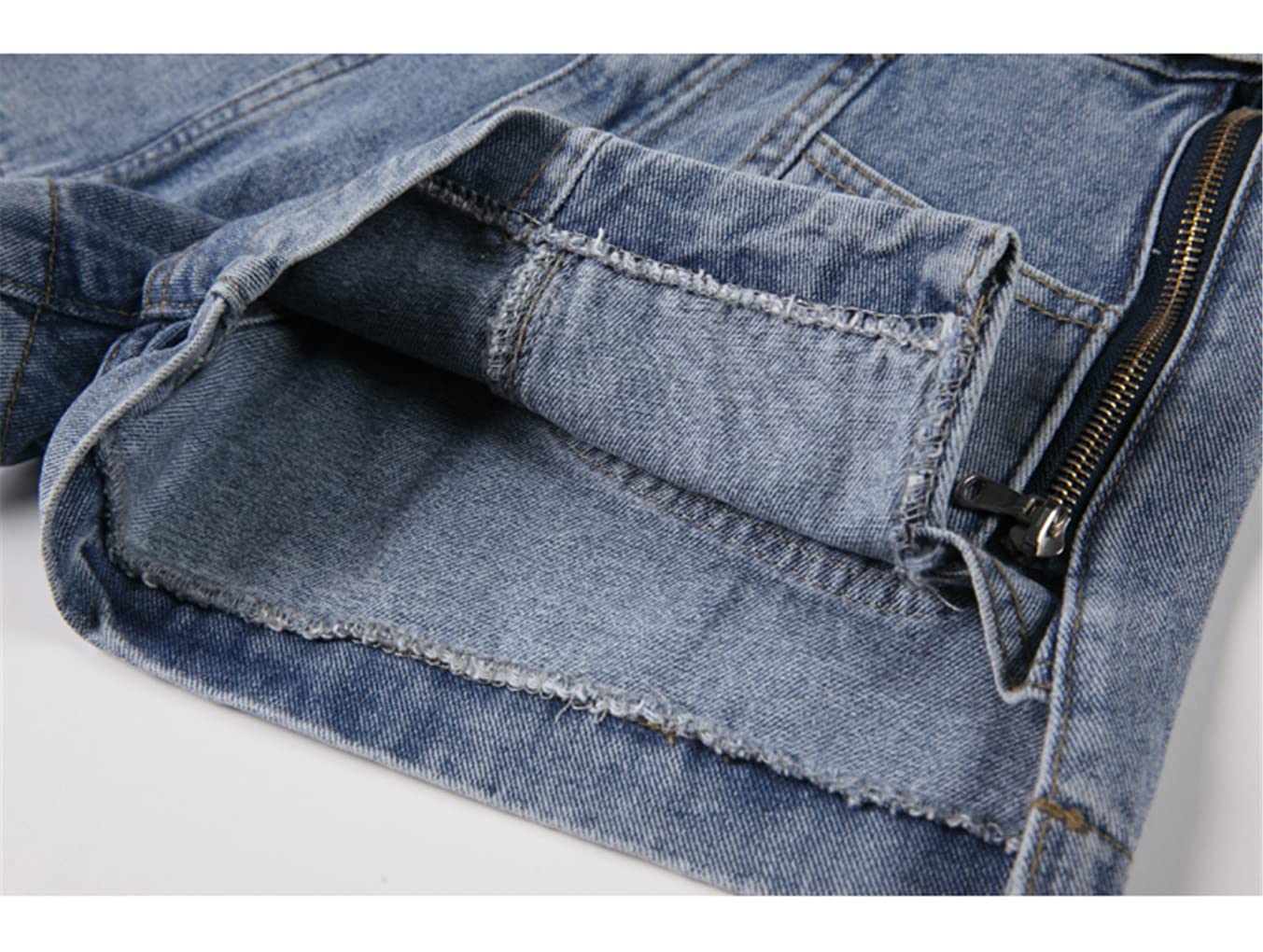 Women's High Waist Denim Shorts with Side Zipper - Fashionable Loose Fit Distressed Jeans Shorts for Casual Streetwear | Perfect for Summer Outfits, Beach Vacations & Music Festivals
