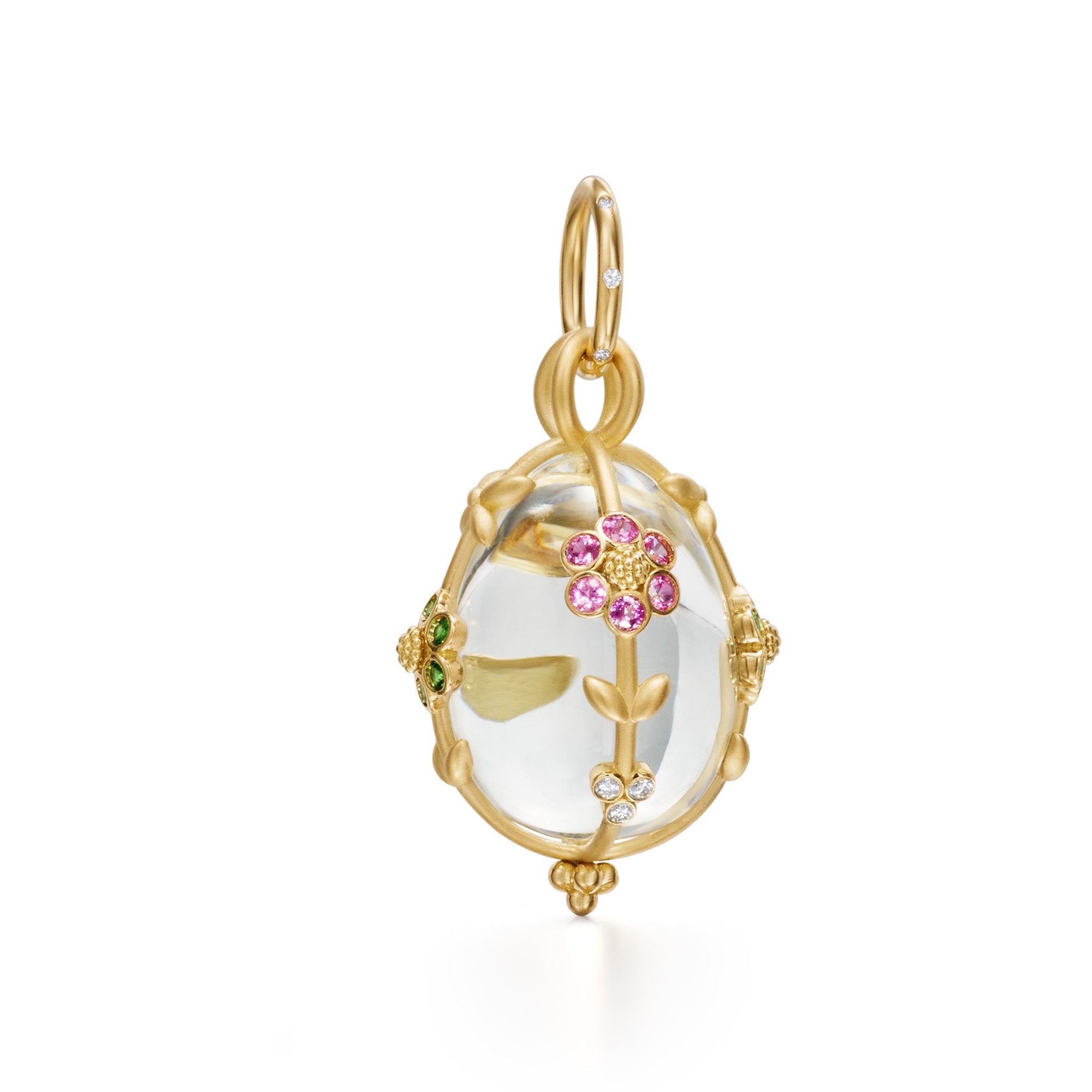 Temple St. Clair Medium Fiori Amulet Necklace - Elegant Gold Pendant with Gemstone Details for Women | Perfect for Everyday Wear, Special Occasions & Gift Giving