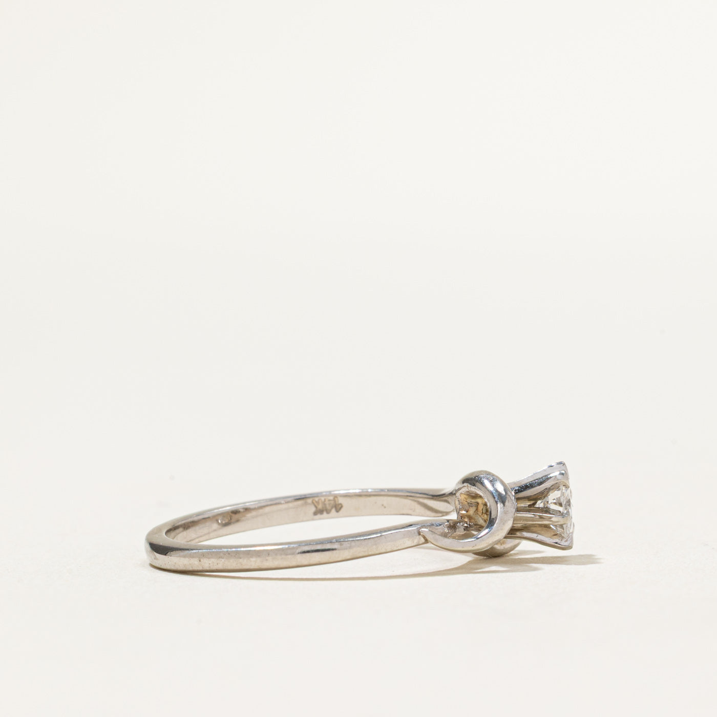 0.23ct Solitaire Diamond Wave Ring - Size 6.75 | Elegant Engagement & Wedding Band for Women | Perfect for Proposals, Anniversaries & Special Occasions