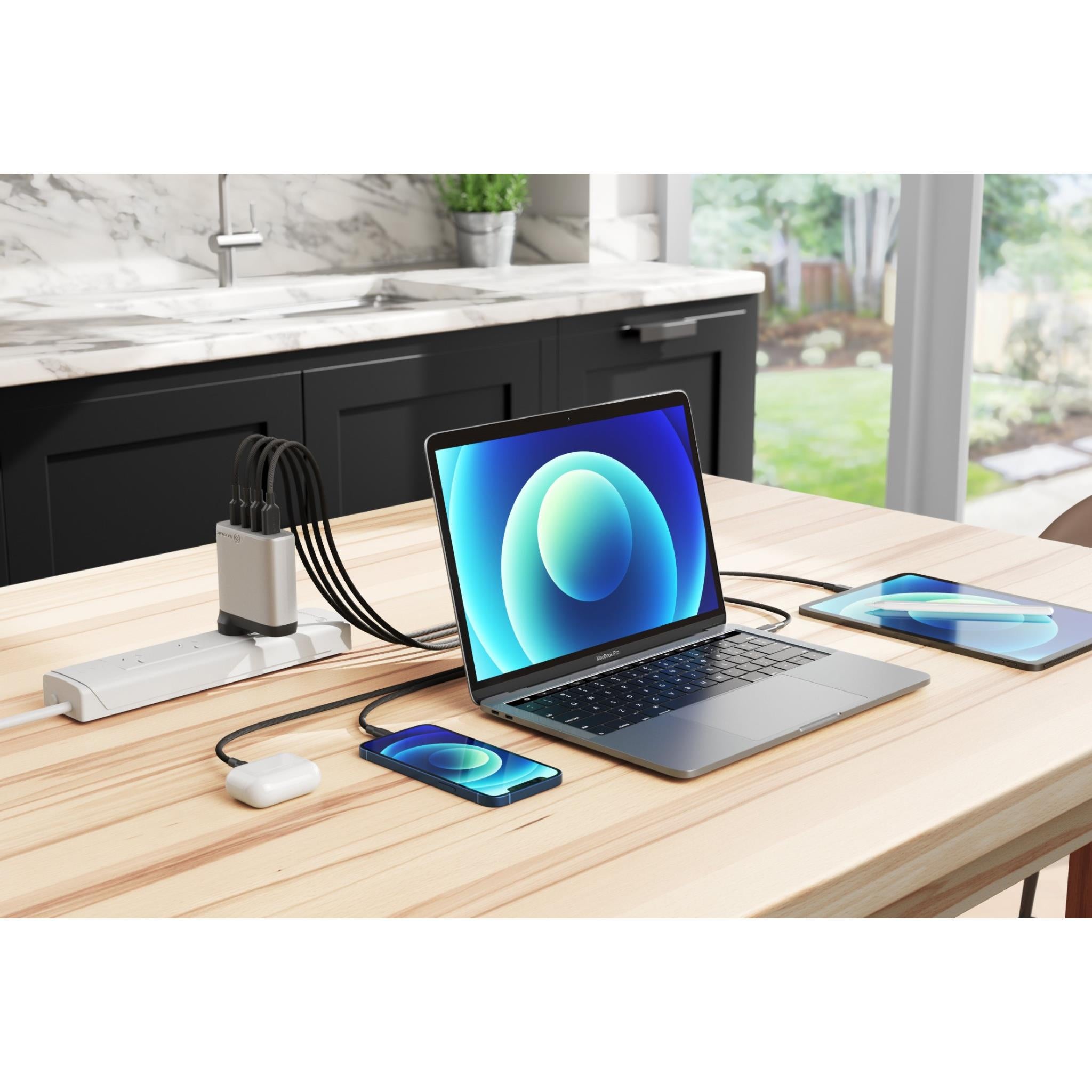 ALOGIC 100W GaN Fast Charger 4-Port USB-C Wall Charger - Space Grey | Compact & Powerful for MacBook, iPhone, iPad, Laptop & More | Home, Office, Travel Charging Station