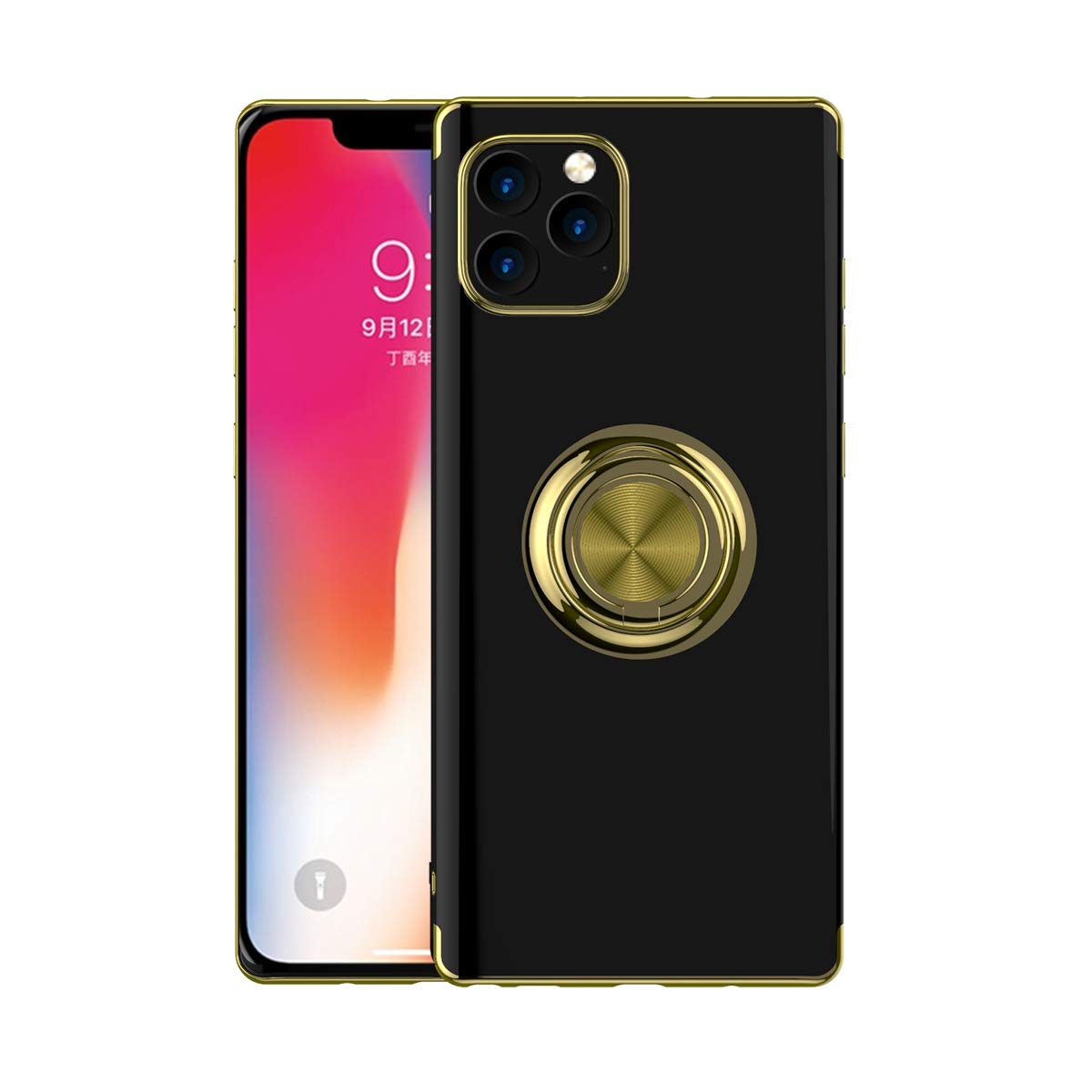 Surlong Ultra Thin iPhone 11 Pro MAX Case - World's Thinnest Hard Cover with Gold Plated Edge | Slim Fit Protective Bumper Shell [Transparent] | Perfect for Everyday Use, Travel & Business Meetings