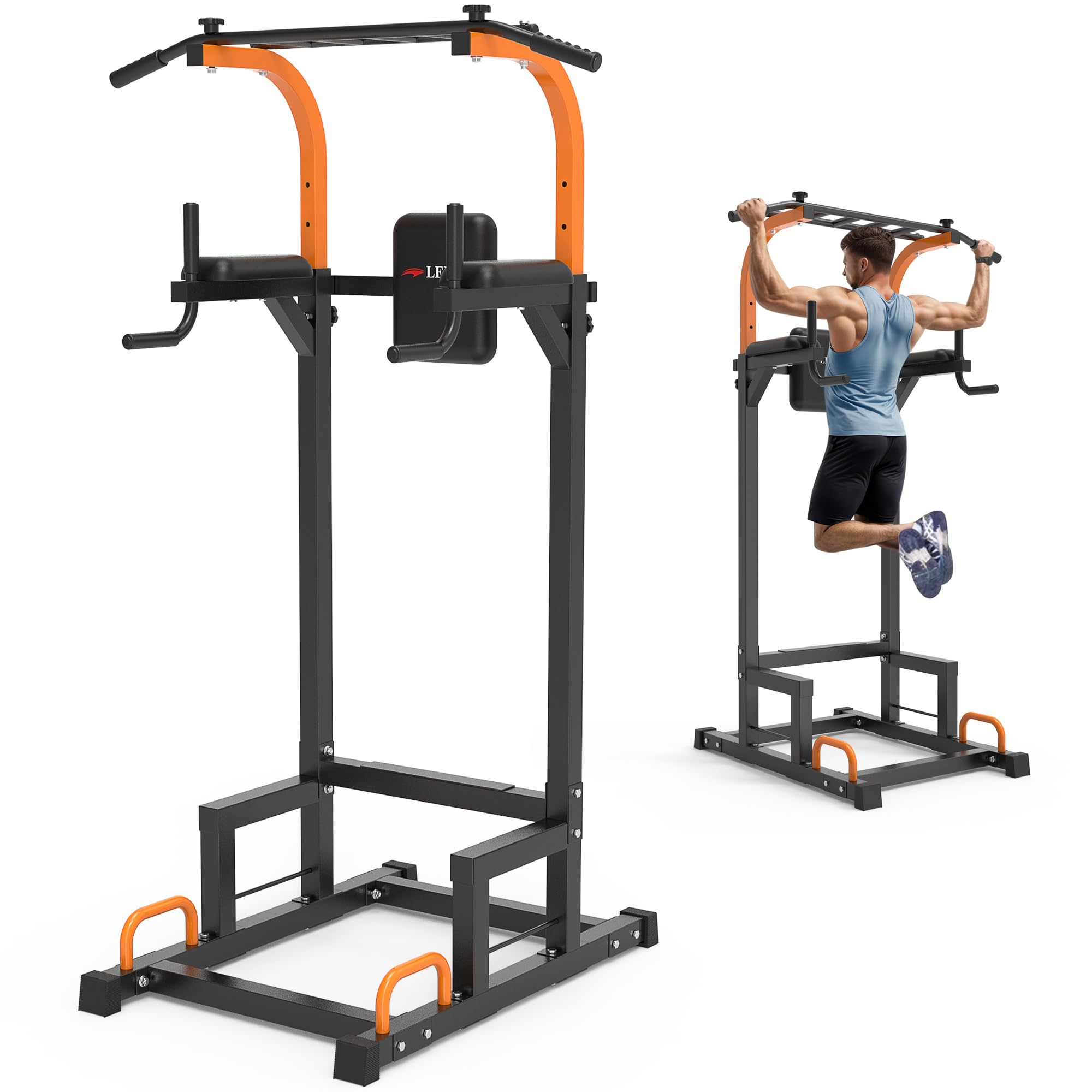Leikefitness Multifunctional Power Tower - Adjustable Pull Up & Dip Station for Home Gym, Strength Training Equipment with Push Up Bars & VKR | Perfect for Full-Body Workouts, Calisthenics & Home Fitness
