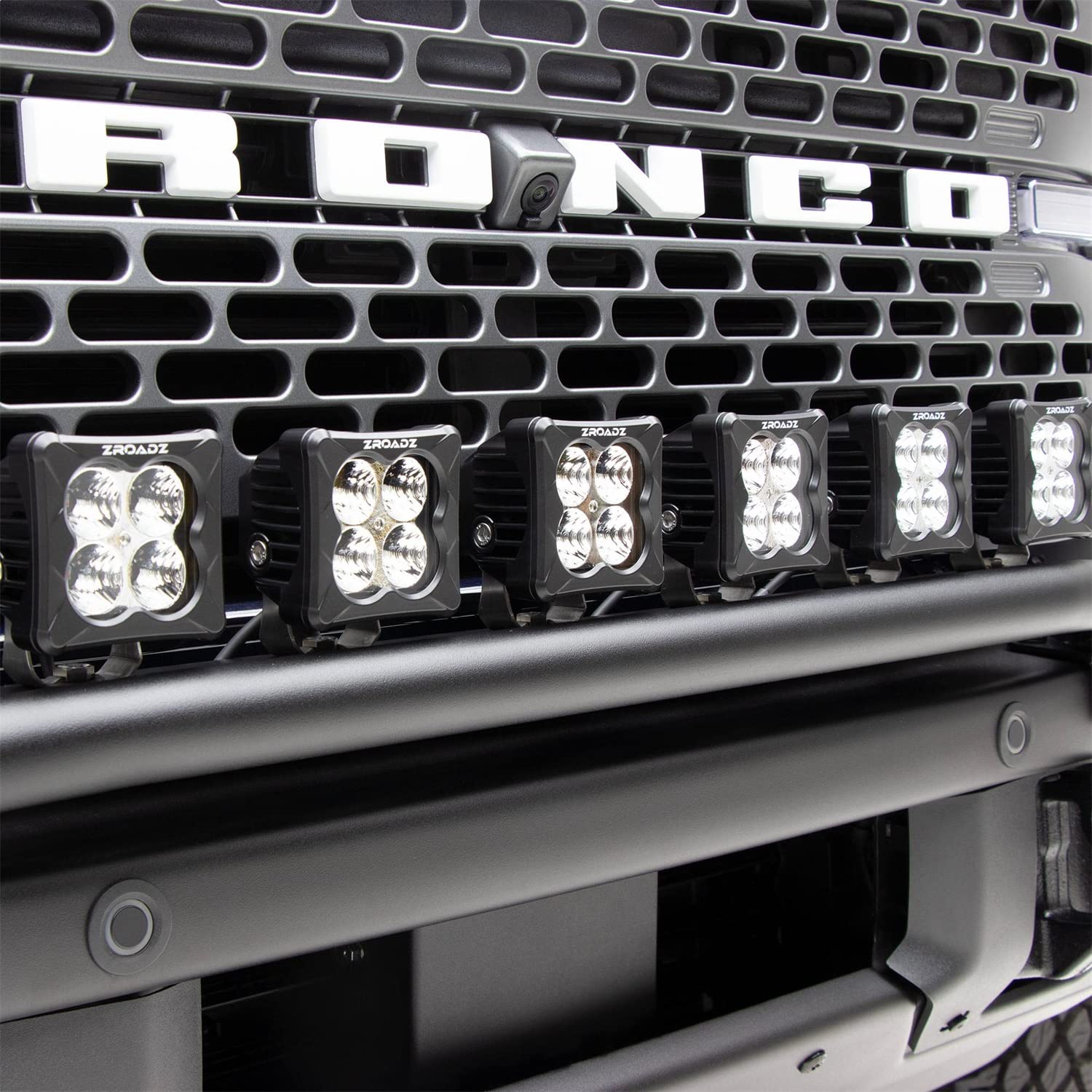 2021-2022 Ford Bronco Front Bumper LED Light Bracket - Compatible with 6x 3