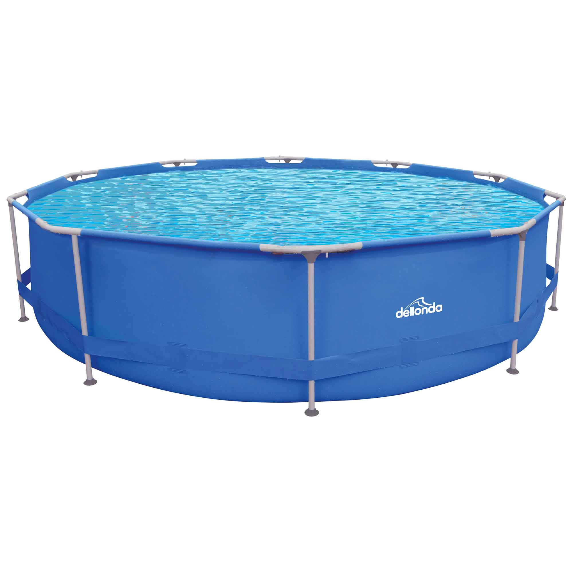 12ft Steel Frame Round Above Ground Swimming Pool with Ladder, Filter Pump & Cover - Durable Blue Outdoor Pool for Backyard, Garden, and Family Fun