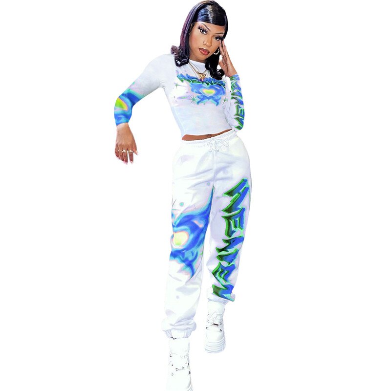 2 Piece Women's Casual Sweat Suit Set - Crop Sweatpants & Joggers Tracksuit for Fall | Gym, Lounge & Streetwear Outfit