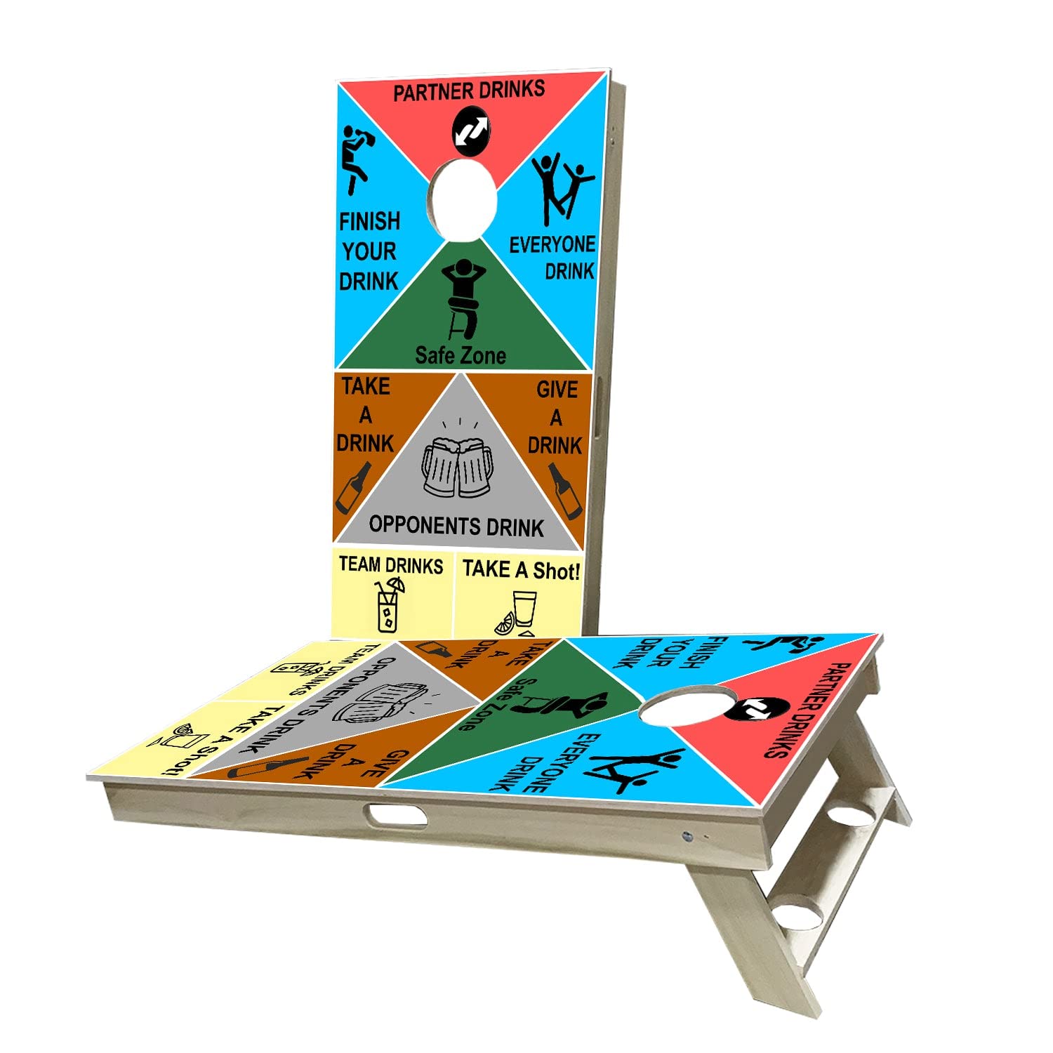 Customizable Drinking Game Cornhole Set - 2 Boards, 8 Bags & Accessories - Perfect for Backyard Parties, Tailgates, and Outdoor Gatherings