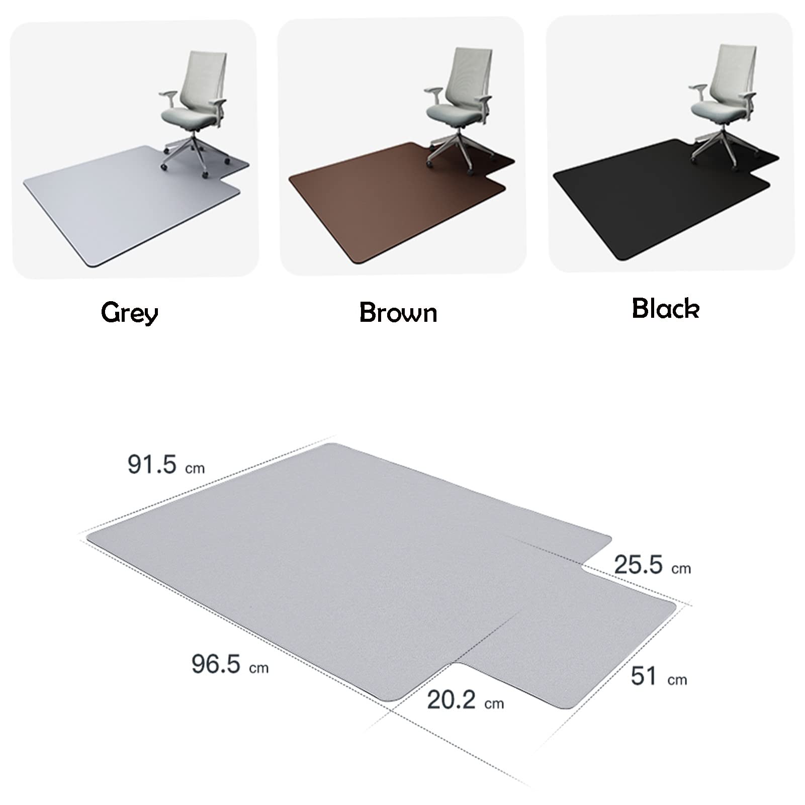 Non-Slip Floor Chair Mat for Hardwood & Wooden Floors - 70x120cm Office Chair Protector Mat for Home & Office (Grey) - Perfect for Desks, Gaming & Workspaces