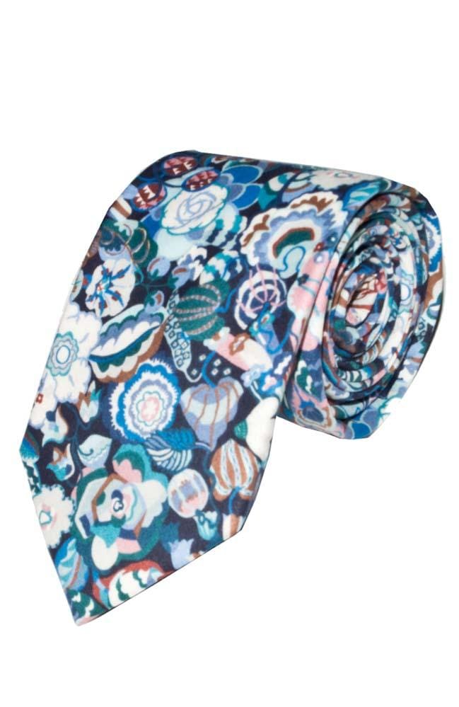 LA Smith Gatsby Garden Purple Cotton Tie - Premium Liberty Fabric Necktie for Men - Perfect for Weddings, Parties & Formal Events