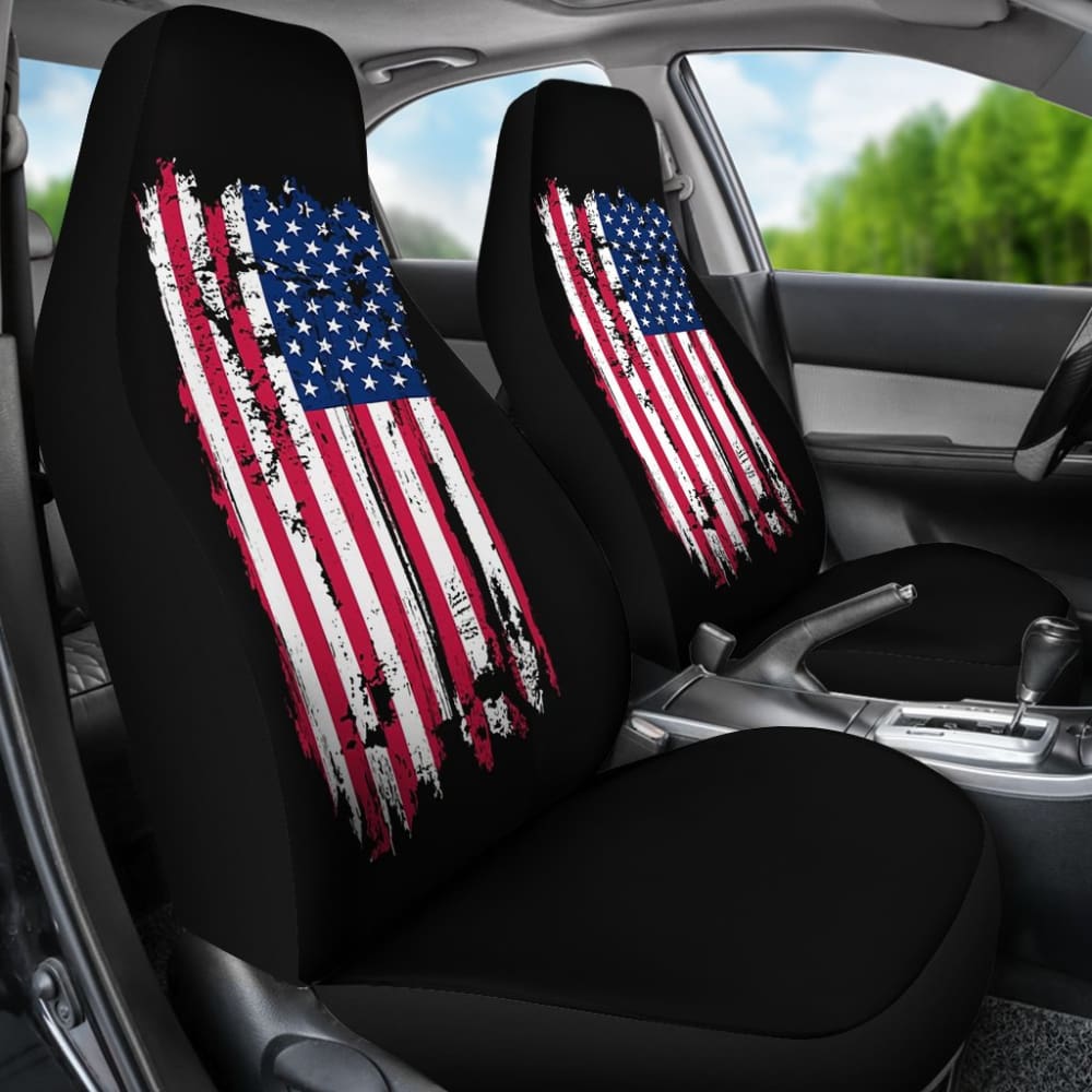Premium Black Car Seat Covers with American Flag Design - Durable & Stylish for Trucks, SUVs, and Sedans - Perfect for Patriotic Drivers, Road Trips, and 4th of July Celebrations