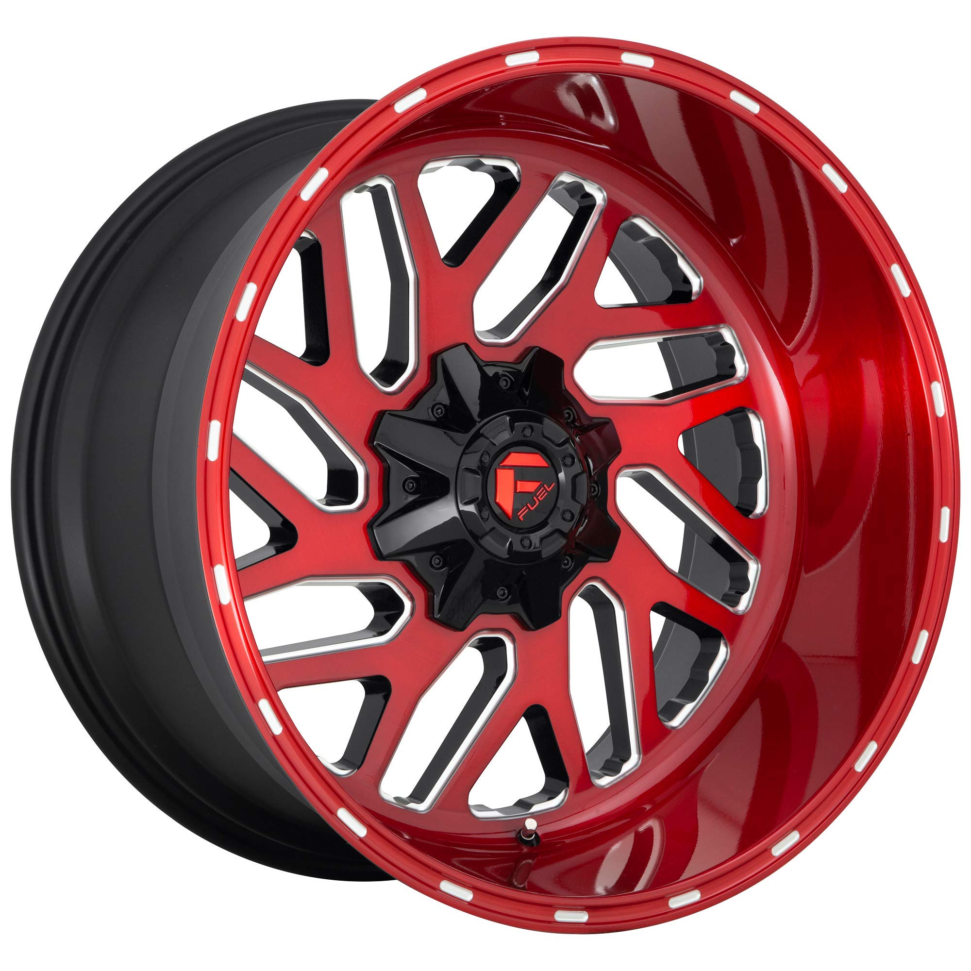 FUEL 1PC TRITON Candy Red Milled 20x10 8x170 -18mm Offset Alloy Wheel - Perfect for Trucks, SUVs & Off-Road Vehicles - Enhances Style & Performance