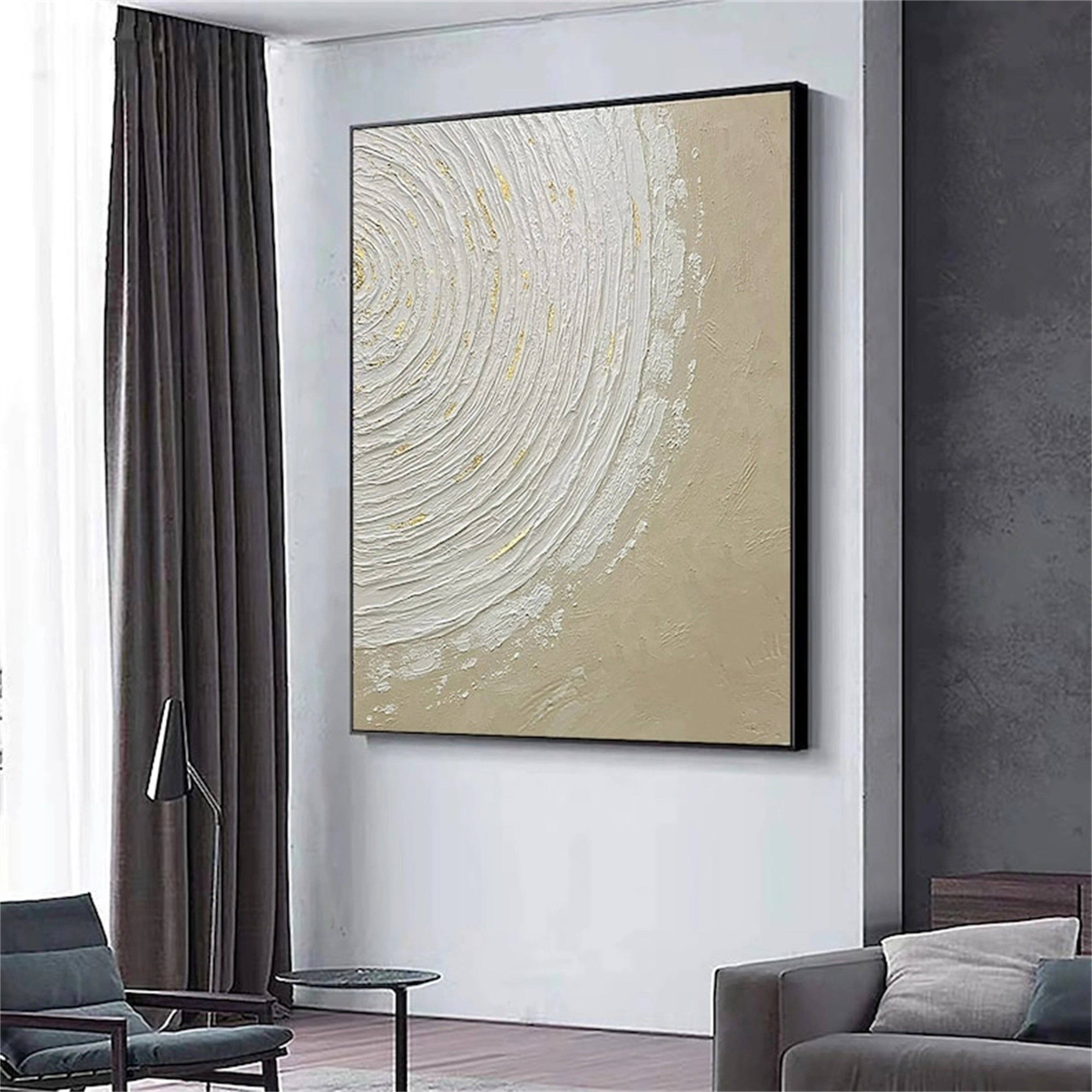 Beige & Brown Abstract Wall Art Canvas Print #BB089 - Modern Home Decor for Living Room, Bedroom & Office