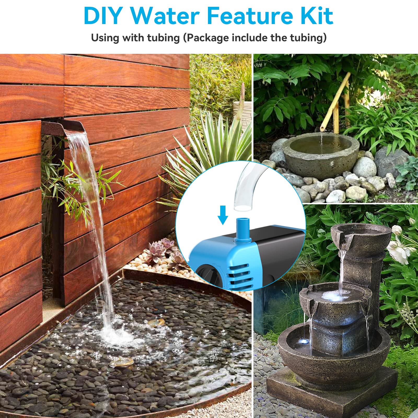 POPOSOAP 12W Solar Fountain Pump - 160GPH Adjustable Flow Submersible Water Pump for Outdoor Fountains, Ponds, Fish Tanks, Gardens & Pools | Perfect for Backyard Decor, Bird Baths & Water Features