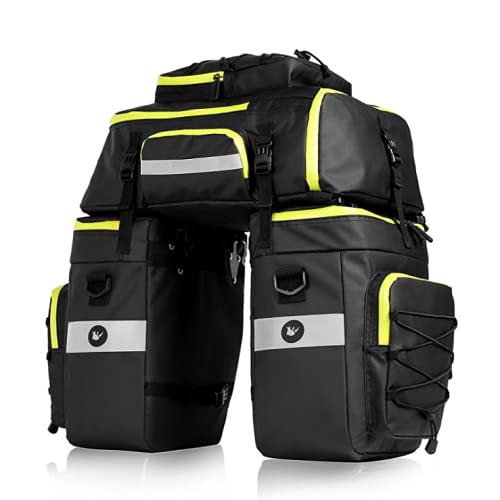 Loyzey 3-in-1 Waterproof Bike Pannier Bag - High Capacity Bicycle Rack Bag, Convertible Backpack & Shoulder Bag with Rain Cover - Perfect for Commuting, Cycling Tours & Outdoor Adventures