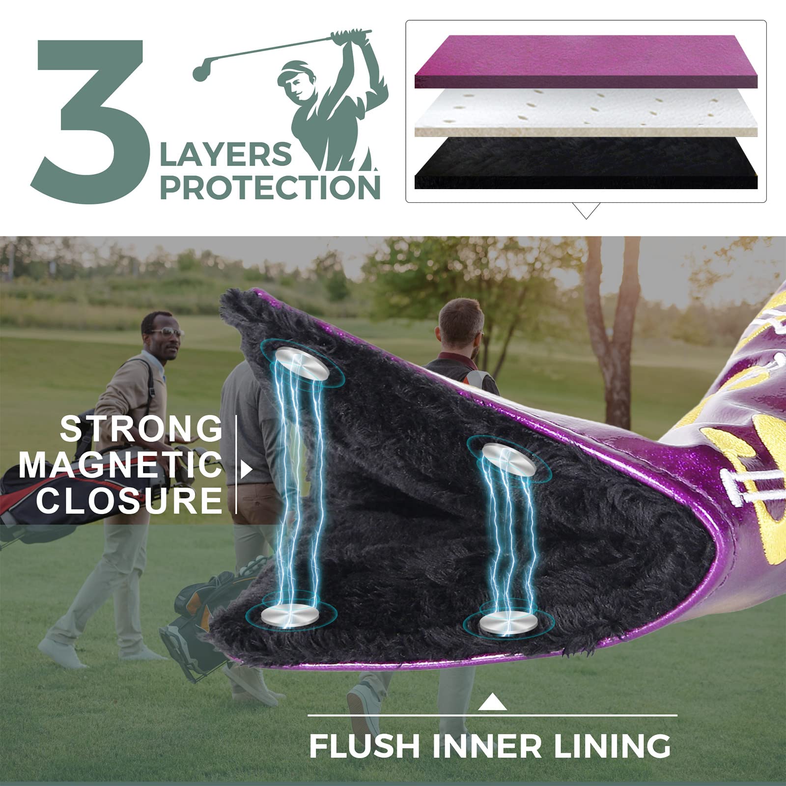 Premium Golf Blade Putter Cover with Magnetic Closure - Durable Club Head Protection for Men & Women | Perfect for Practice, Tournaments & Course Play