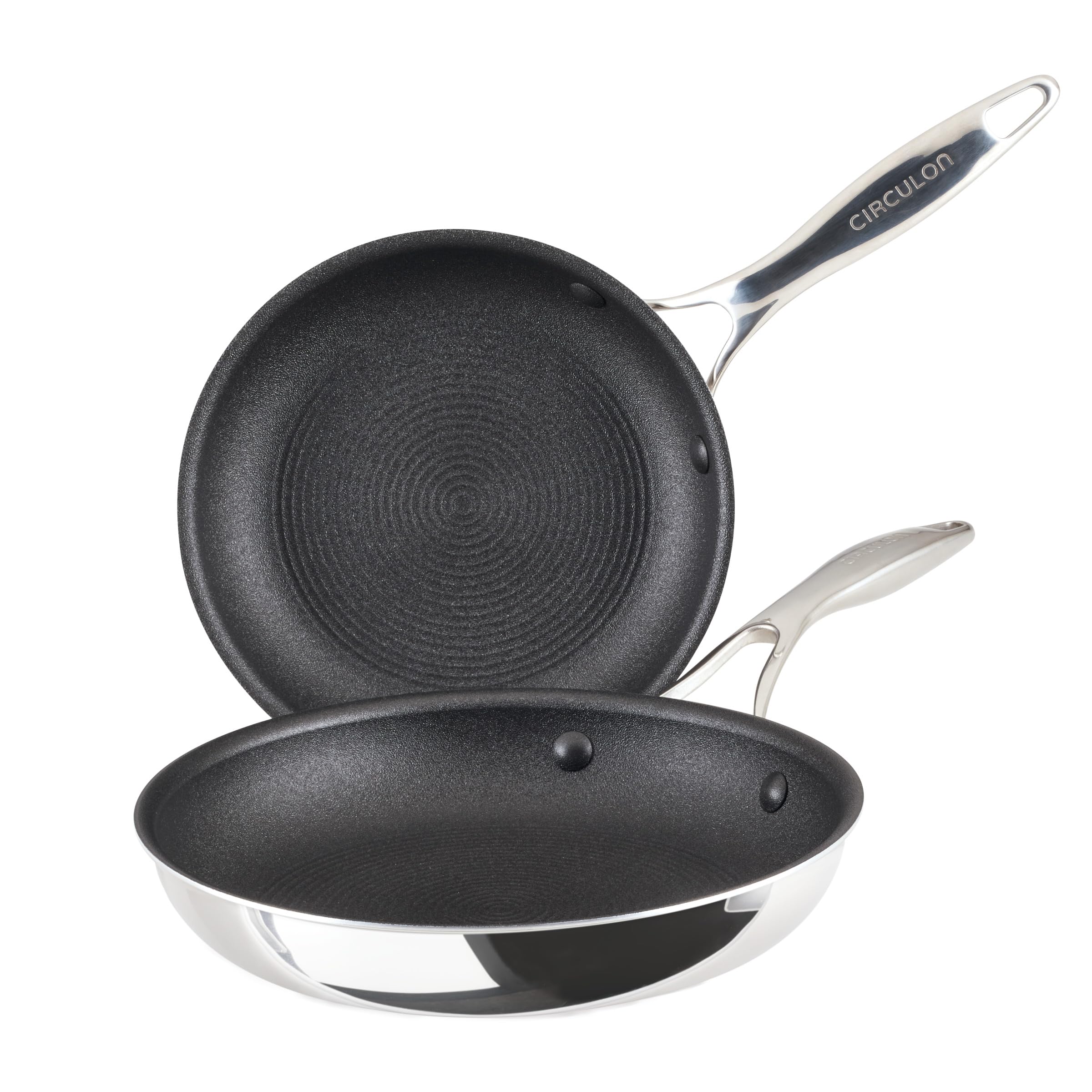 Circulon C1 Series Stainless Steel Nonstick Frying Pan Set - 8.5 & 10 Inch Induction Cookware with ScratchDefense Technology, Oven & Metal Utensil Safe - Perfect for Sautéing, Frying & Everyday Cooking