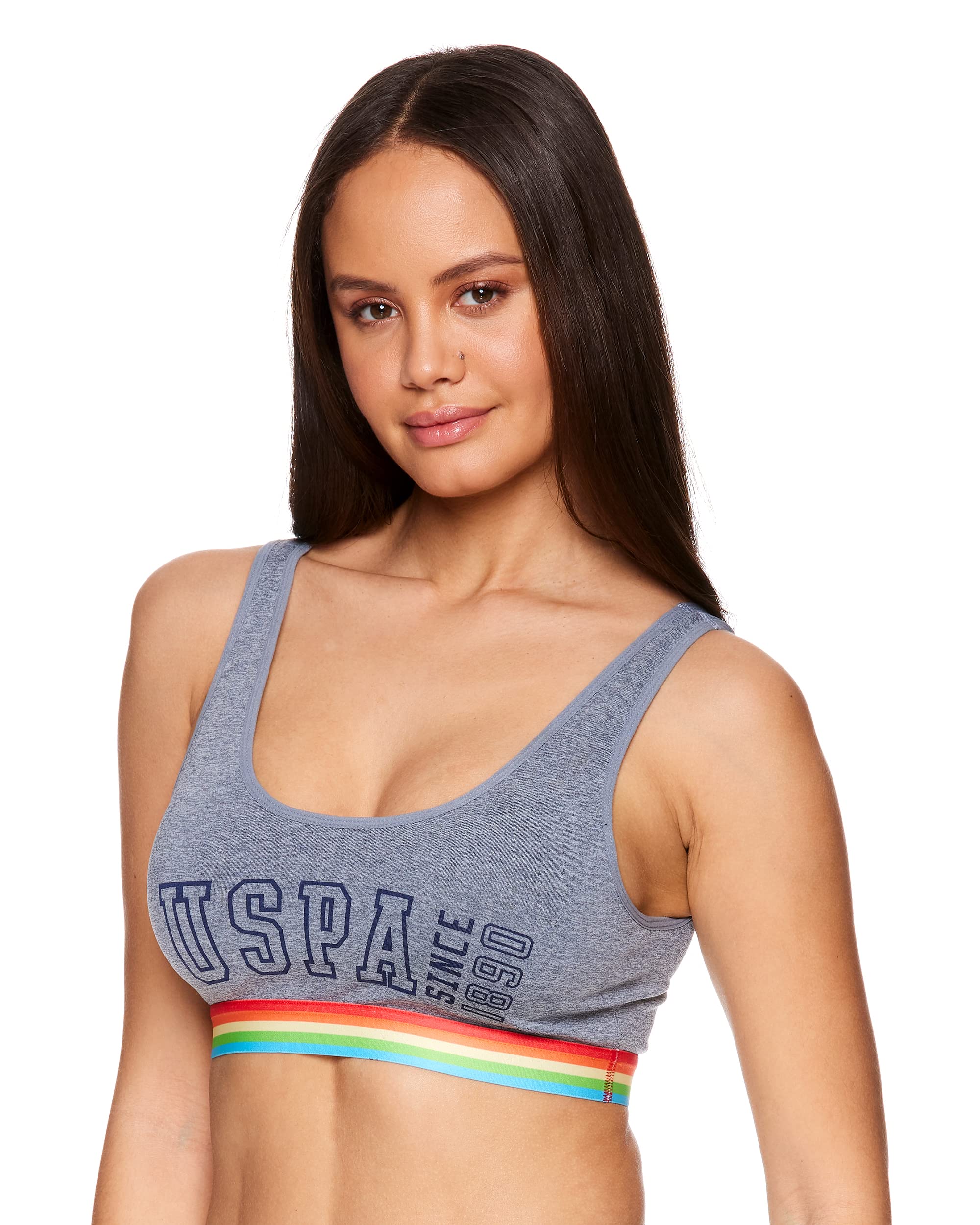 U.S. Polo Assn. Women's Wireless Sports Bras - 3 Pack Comfortable Support for Yoga, Running & Gym Workouts