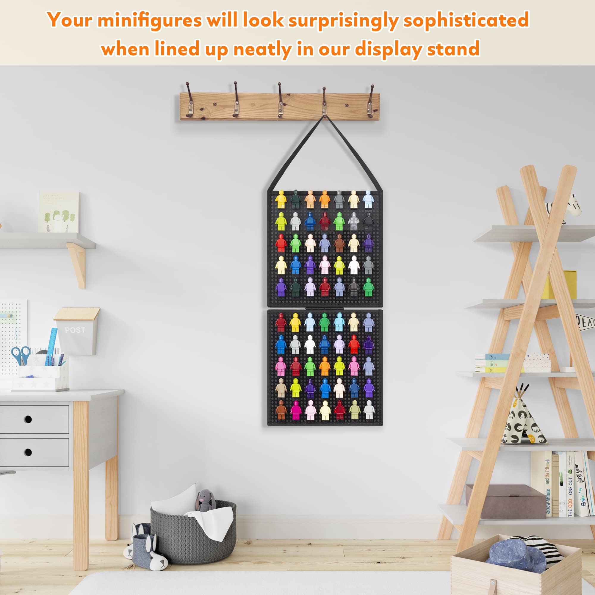 Black Hanging Mini Figures Display Case - Removable Action Figure Storage Box for Collectible Toys | Perfect for Organizing & Showcasing Mini Figures in Home, Office, or Game Room