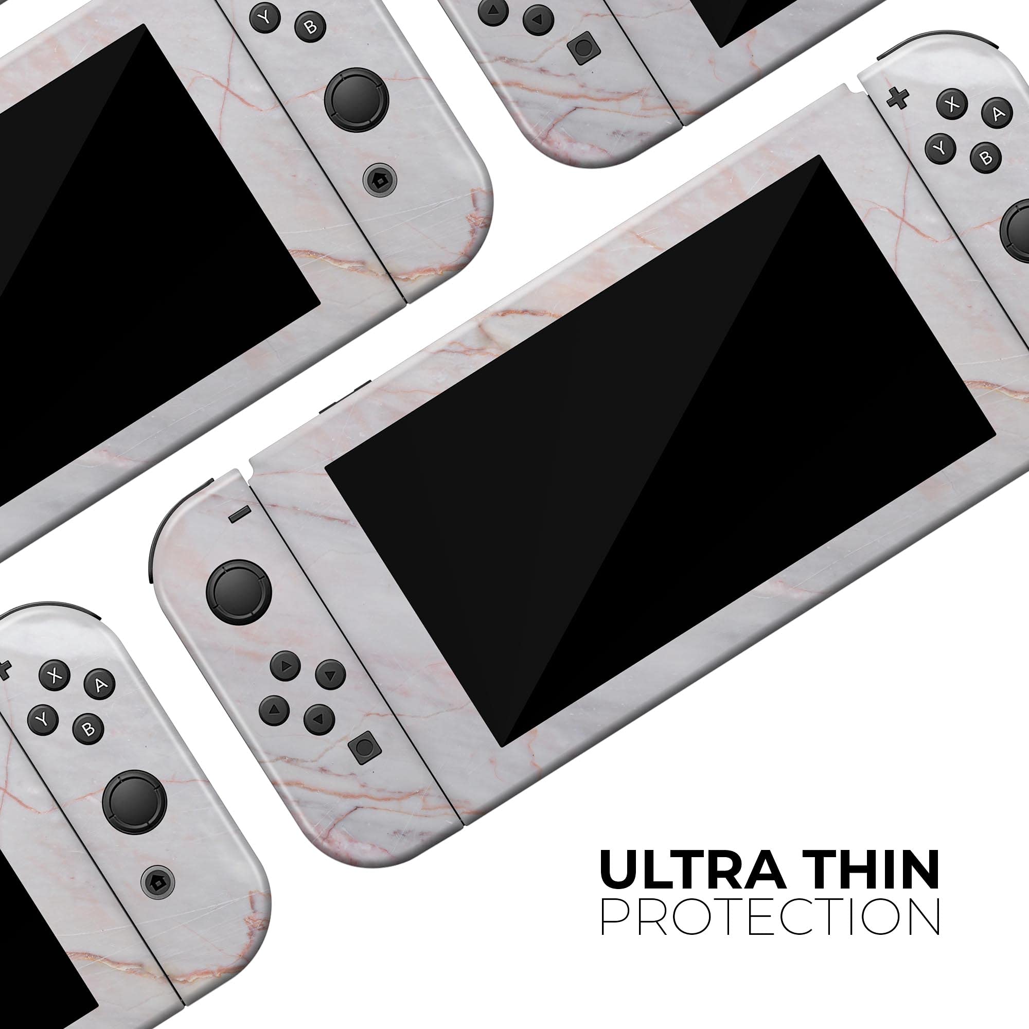 Premium Scratch-Resistant Removable Vinyl Skin Decal Cover for Nintendo Switch Pro Controller - Slate Marble Design V14 - Perfect for Gaming Protection & Customization