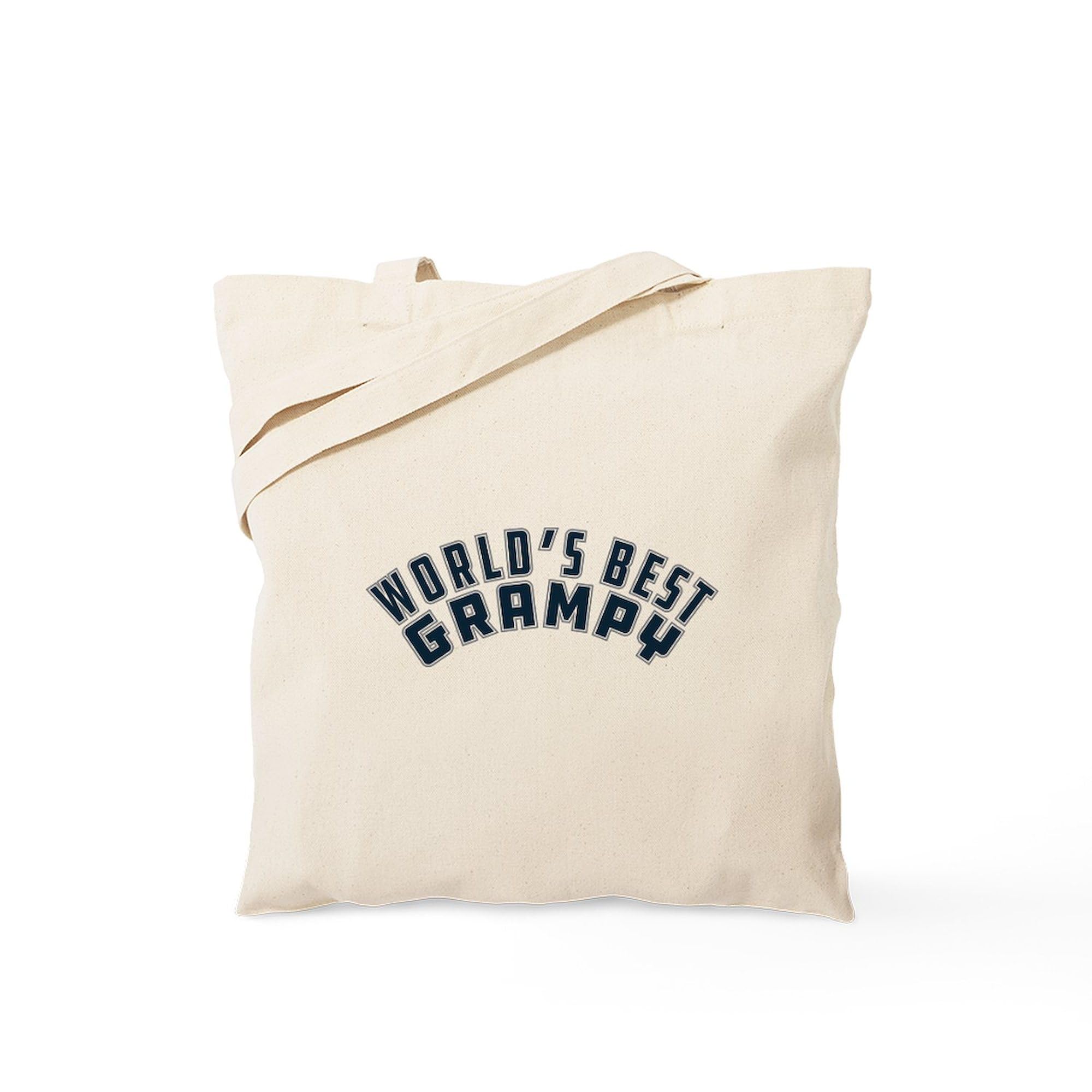 World's Best Grampy Tote Bag - Natural Canvas Reusable Grocery Shopping Bag for Grandfathers | Eco-Friendly Gift for Dad, Grandpa | Perfect for Grocery Trips, Beach Outings & Daily Errands