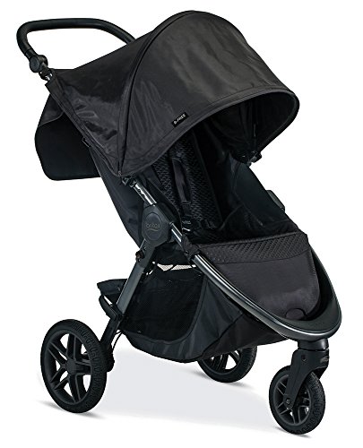 Britax B-Free All-Terrain Stroller with Adjustable Handlebar & One-Hand Fold - Midnight Black | Large UV50+ Canopy for Sun Protection | Perfect for Outdoor Walks, Travel & City Use