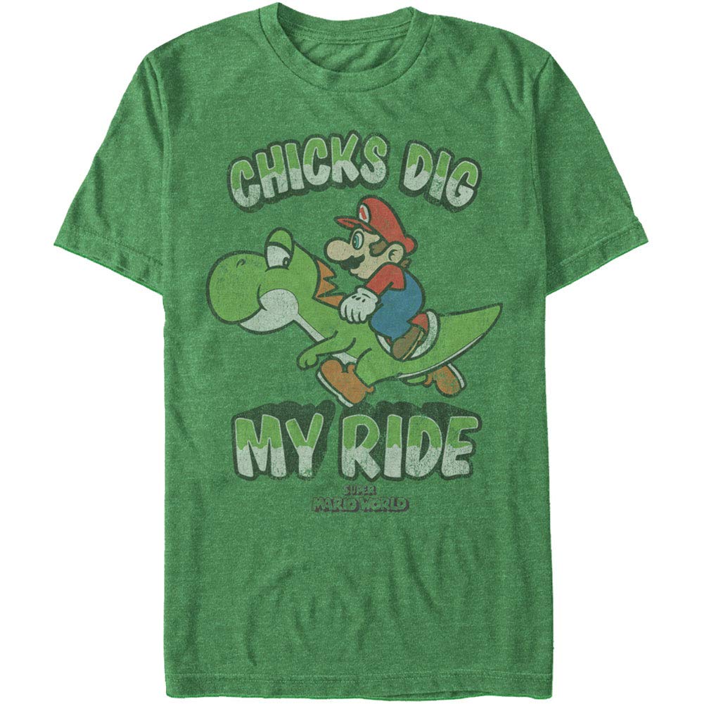 Nintendo Men's Heather My Ride Graphic T-Shirt - XX-Large Kelly Green | Casual Gaming Tee for Nintendo Fans & Retro Gamers
