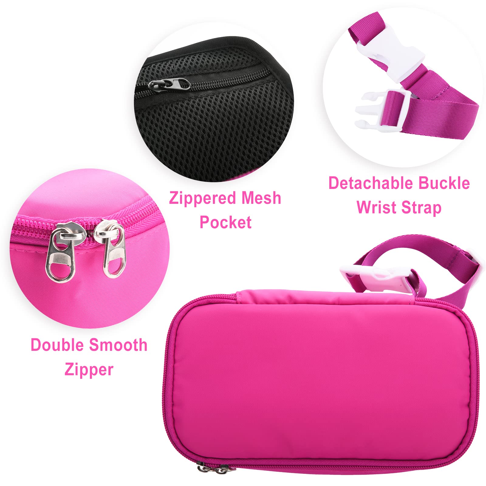 Beautyflier Portable Nebulizer Travel Case - Asthma Inhaler Holder for Kids & Adults with Mesh Medicine Pocket | Pink Carrying Bag for Home, Travel & Emergency Use