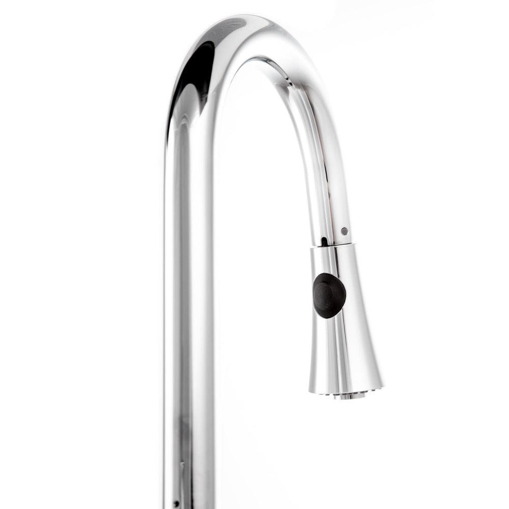 ZLINE CAS KF CH Chrome Single Handle Pull Down Kitchen Faucet - Modern Design for Easy Cooking & Dishwashing in Home Kitchen
