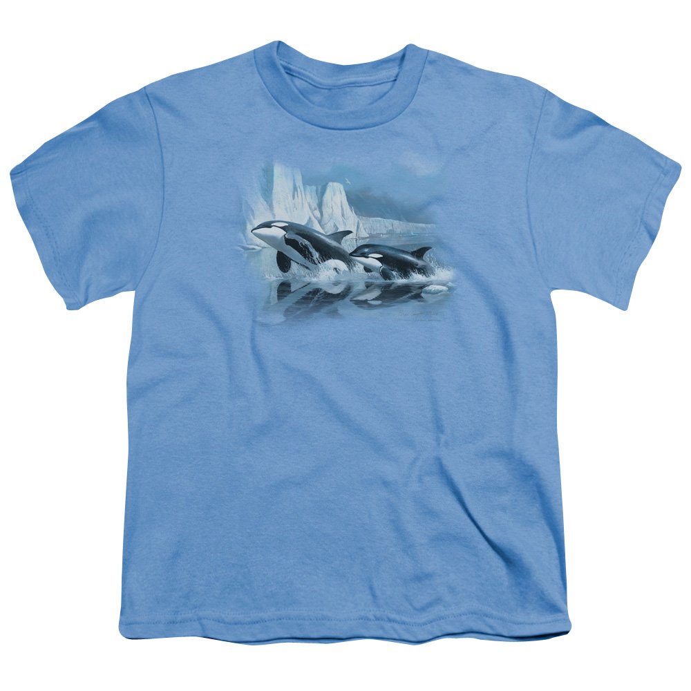 Wildlife Glaciers Edge Orcas Unisex Youth T-Shirt for Boys & Girls - Comfortable Kids Tee for Outdoor Adventures & Nature Lovers