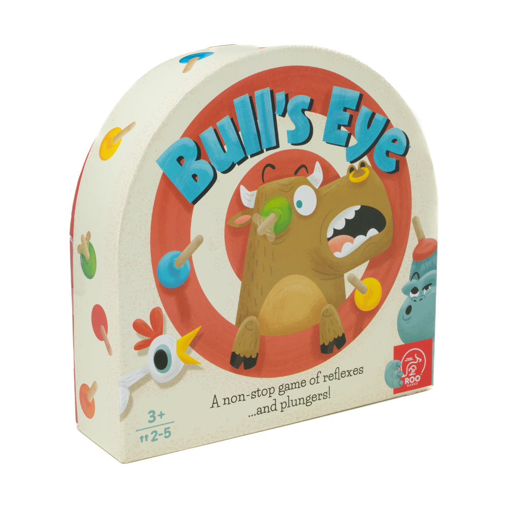 Roo Games Bull's Eye Animal Card Plunger Game - Fun Family Board Game for Kids & Adults - Perfect for Parties, Game Nights & Classroom Activities