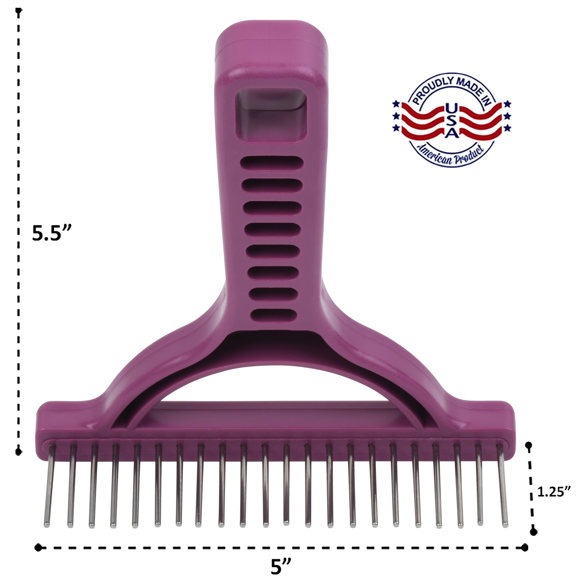 **The Untangler Pet Grooming Brush - Silky Smooth Rotating Teeth for Easy Shedding & Hair Collection (Purple, Extra-Long) - Perfect for Dogs & Cats with Long Hair**