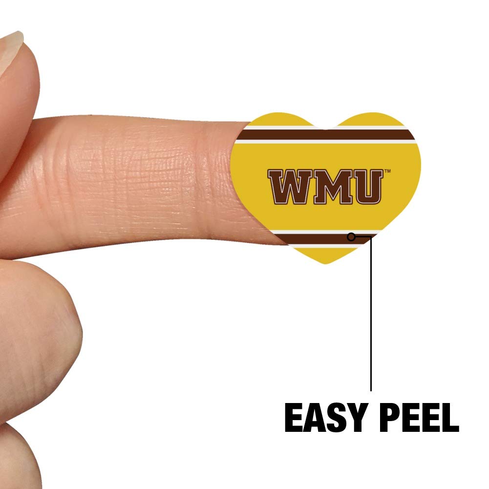 Western Michigan University WMU Stripes Heart Shaped Planner Stickers - Perfect for Scrapbooking, Bullet Journals & DIY Crafts - College Student Gifts & School Supplies