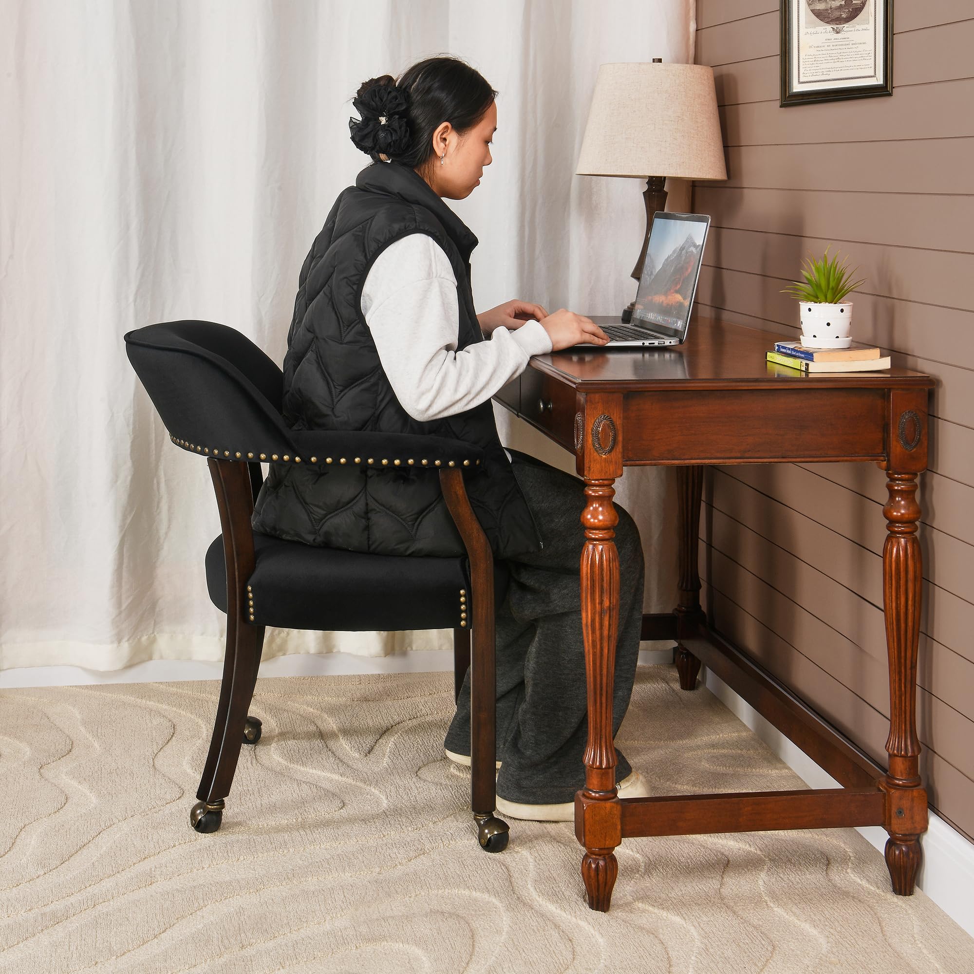 LEEMTORIG Large Rolling Dining Chairs with Casters - 26
