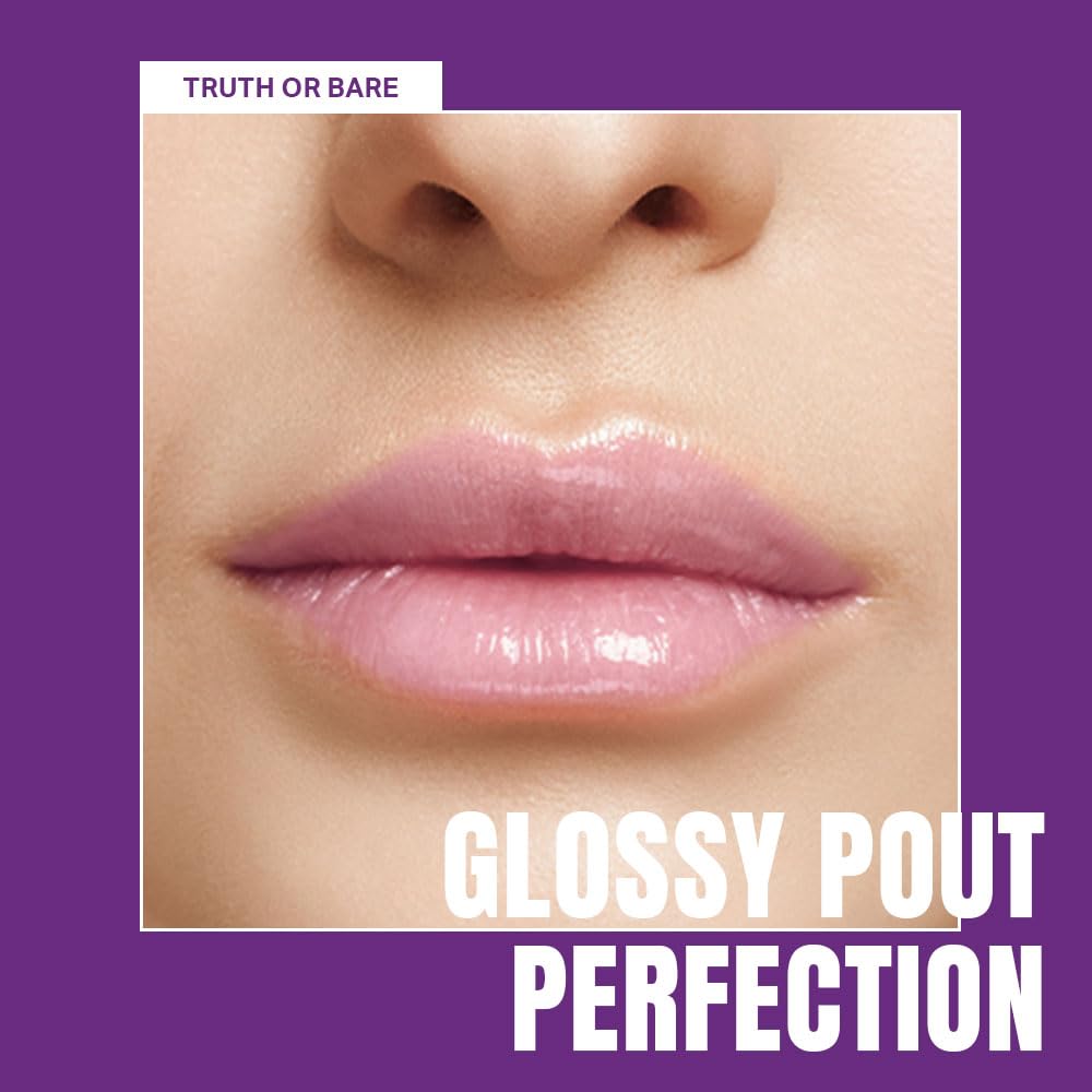 Elle 18 OMG Lip Gloss - Non-Sticky, Moisturizing Lip Gloss with Rapeseed & Jojoba Oil | Glossy Finish, Lightweight Formula | Truth or Bare Shade | 2.5ml | Perfect for Everyday Wear, Date Night & Special Occasions