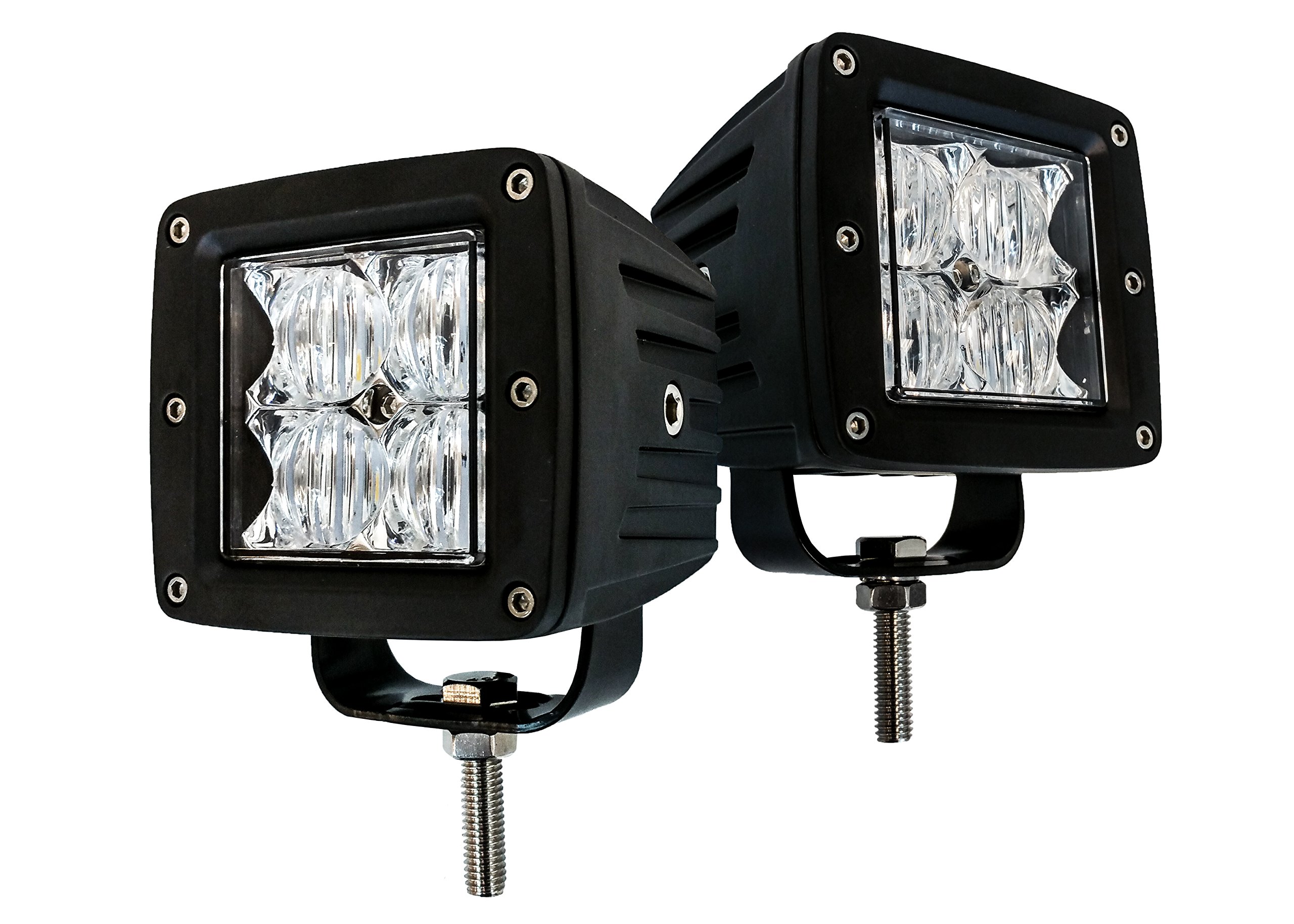 OZ-USA® 4D POD Flood LED Lights - High Power Fog Lights for ATV, Offroad, Truck & Motorcycle - 3x4 Race Beam Cube Lights for Night Driving & Off-Road Adventures