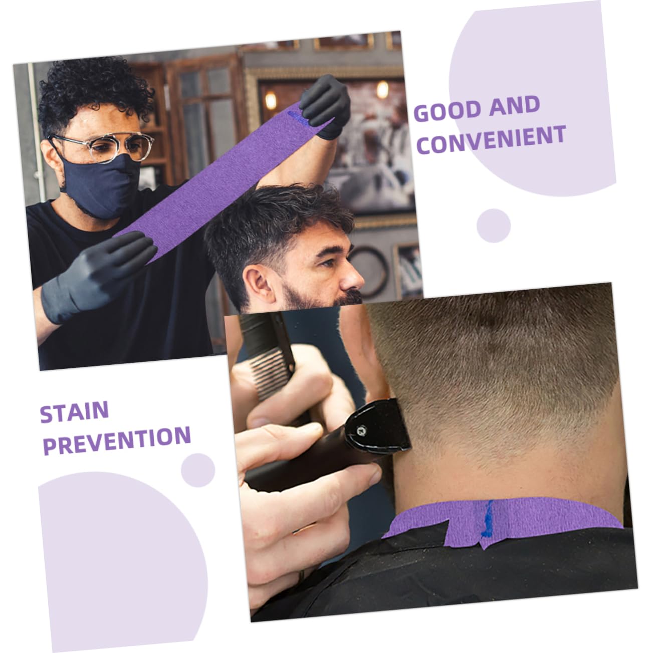 FOMIYES 100-Pack Disposable Stretchy Neck Strips for Hair Cutting - Barber Salon Hair Wrap Strips & Neck Protector Paper - Professional Hairdressing Accessories for Salons, Barbershops & Home Use