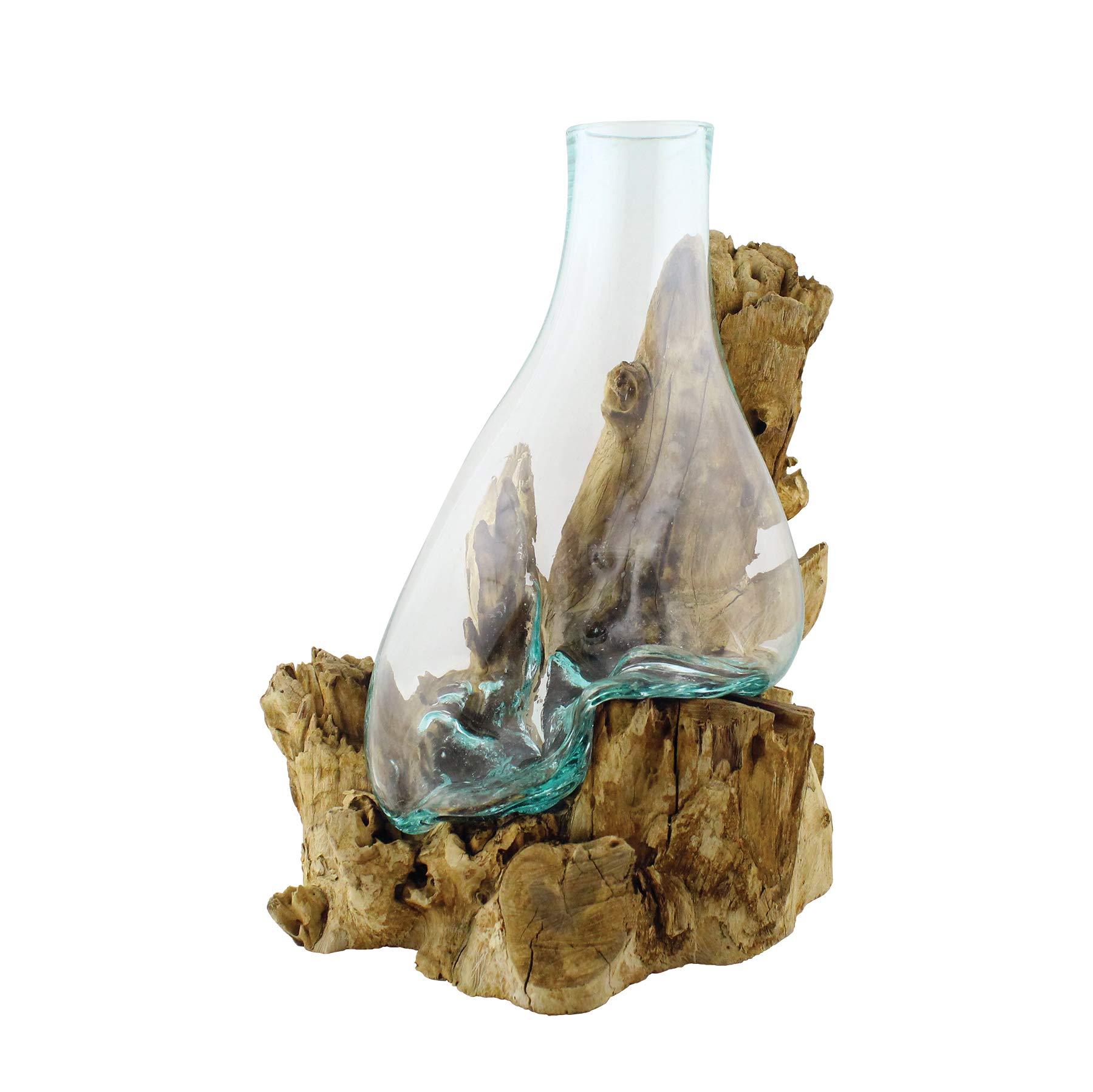 Handmade Molten Glass Stem Vase - 15 Inch Tall Artisan Vase for Home Decor, Wedding Centerpiece & Gift Giving | Cohasset Gifts & Garden Collection