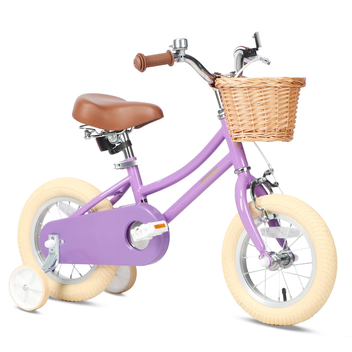 Petimini Girls Bike with Basket for Kids Ages 2-12 | 12-20 Inch Children's Bicycle with Training Wheels & Bell | Multiple Color Options | Perfect for Neighborhood Rides, Park Adventures & Learning to Cycle