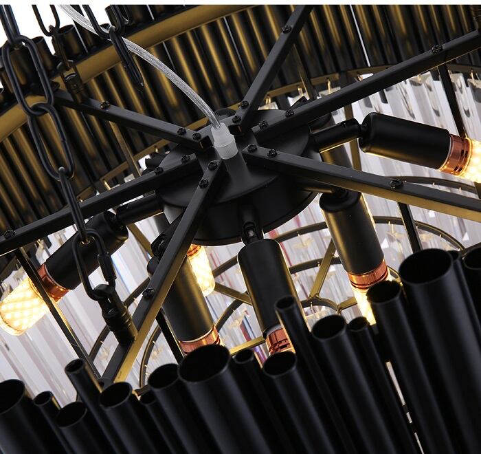 Finn Modern Black Crystal Chandelier - Elegant Ceiling Light Fixture for Living Room, Dining Room & Bedroom | Perfect for Home Decor & Interior Design