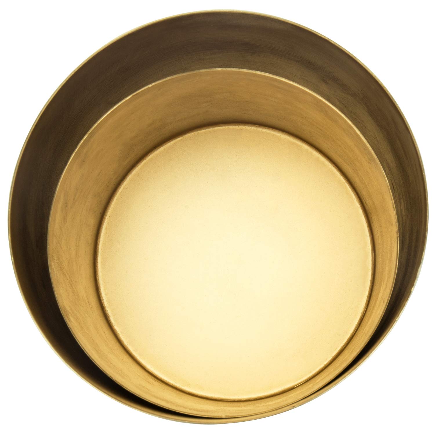 MyGift Modern Brushed Brass Plated Indoor Plant Pots - Set of 2 Cylindrical Metal Vases (5 & 6 Inch) - Handcrafted in India - Perfect for Home Decor, Office Plants & Succulent Arrangements