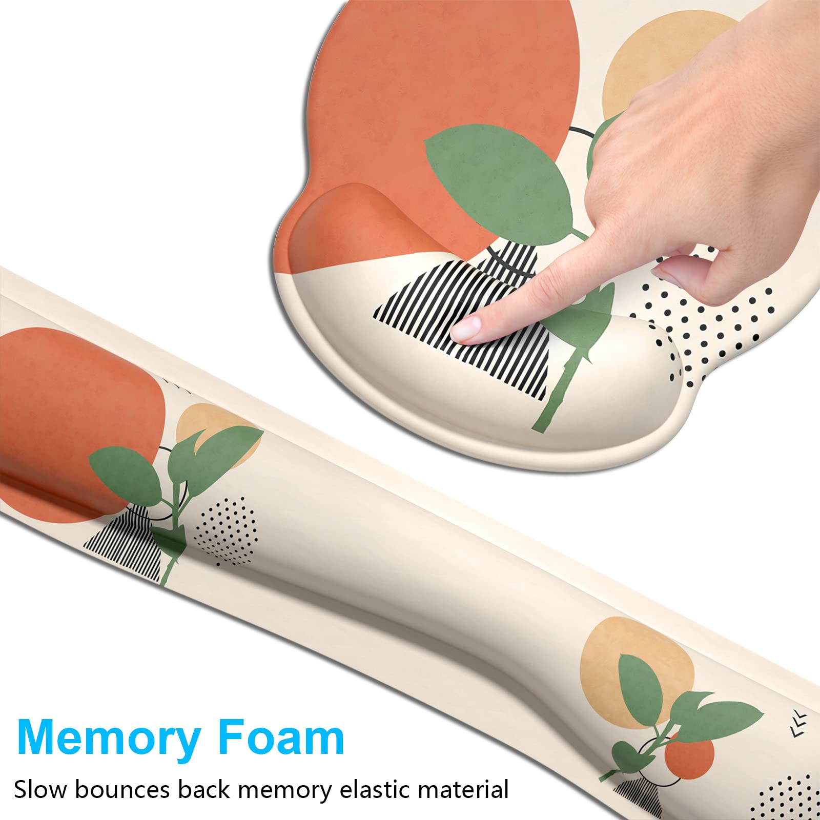 Ergonomic Memory Foam Keyboard Wrist Rest & Mouse Pad Set with Non-Slip Base - Pain Relief for Typing, Gaming & Office Work - Dapesuom Comfortable Desktop Support for PC, Mac & Laptop Users