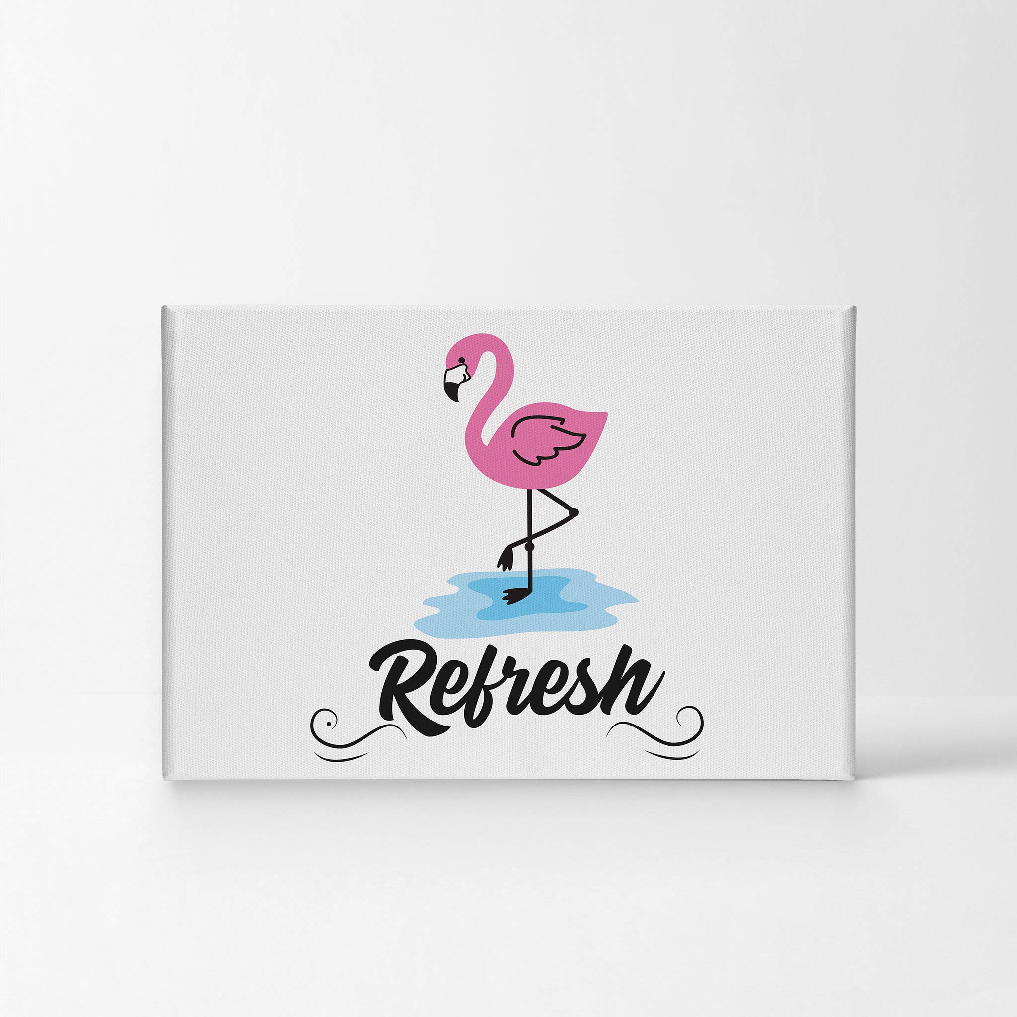 Flamingo Bathroom Wall Art - 8x12 Canvas Print with Inspirational Quote, Ready to Hang Home Decor for Kids & Bathroom | Made in USA | Perfect for Beach House, Nursery, or Spa-Themed Bathroom