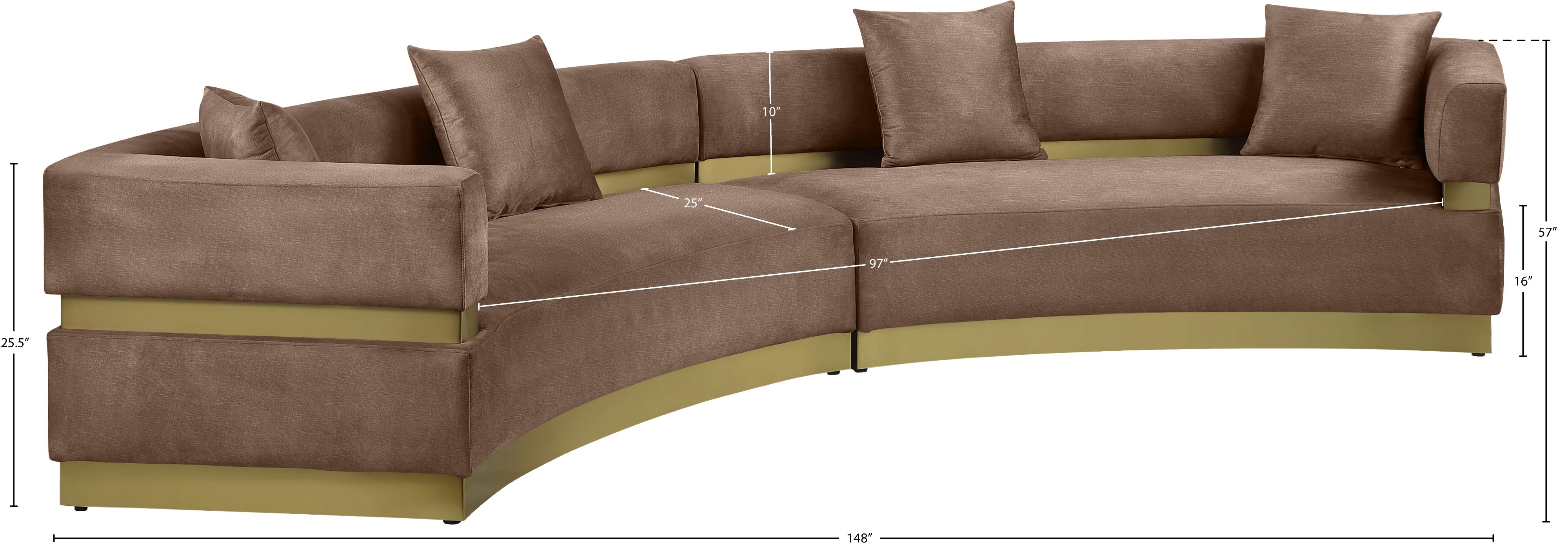 Belsa Velvet 2-Piece Sectional Sofa Set - Modern L-Shaped Couch with Soft Velvet Upholstery for Living Room, Lounge & Family Room Comfort