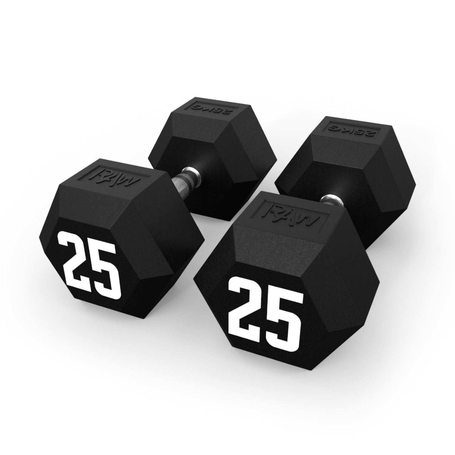 Premium Rubber Hex Dumbbell V2 - 25KG Pair for Home Gym, Strength Training & Weightlifting - Durable & Non-Slip Fitness Equipment