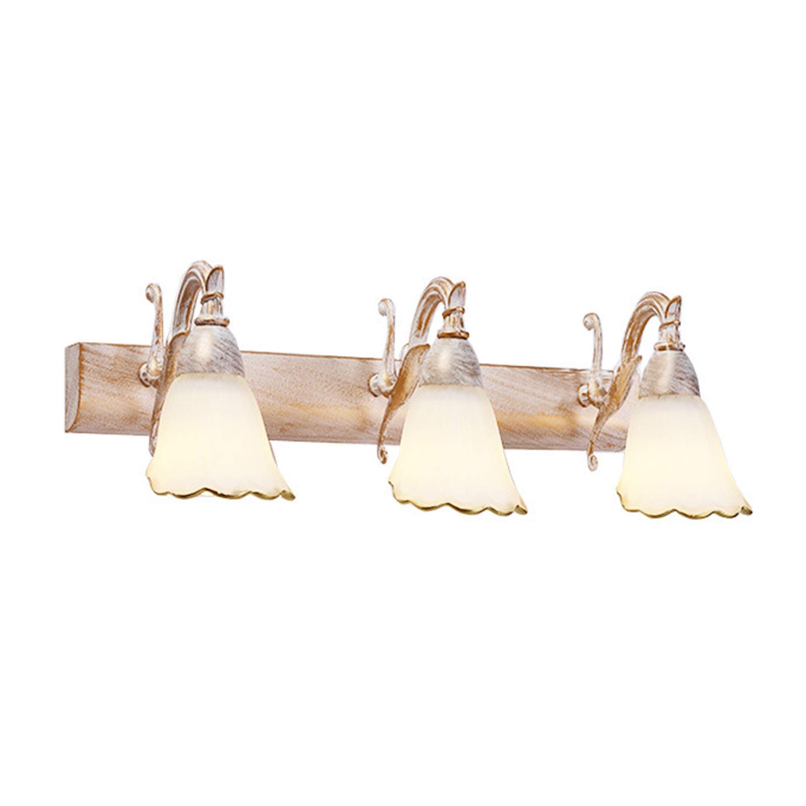 Vintage LED Bathroom Mirror Lights - 3 Pack Warm White 3000K with Glass Lampshade, E14 Socket for Mirror Cabinet - Perfect for Hotels, Restaurants & Home Vanity Lighting