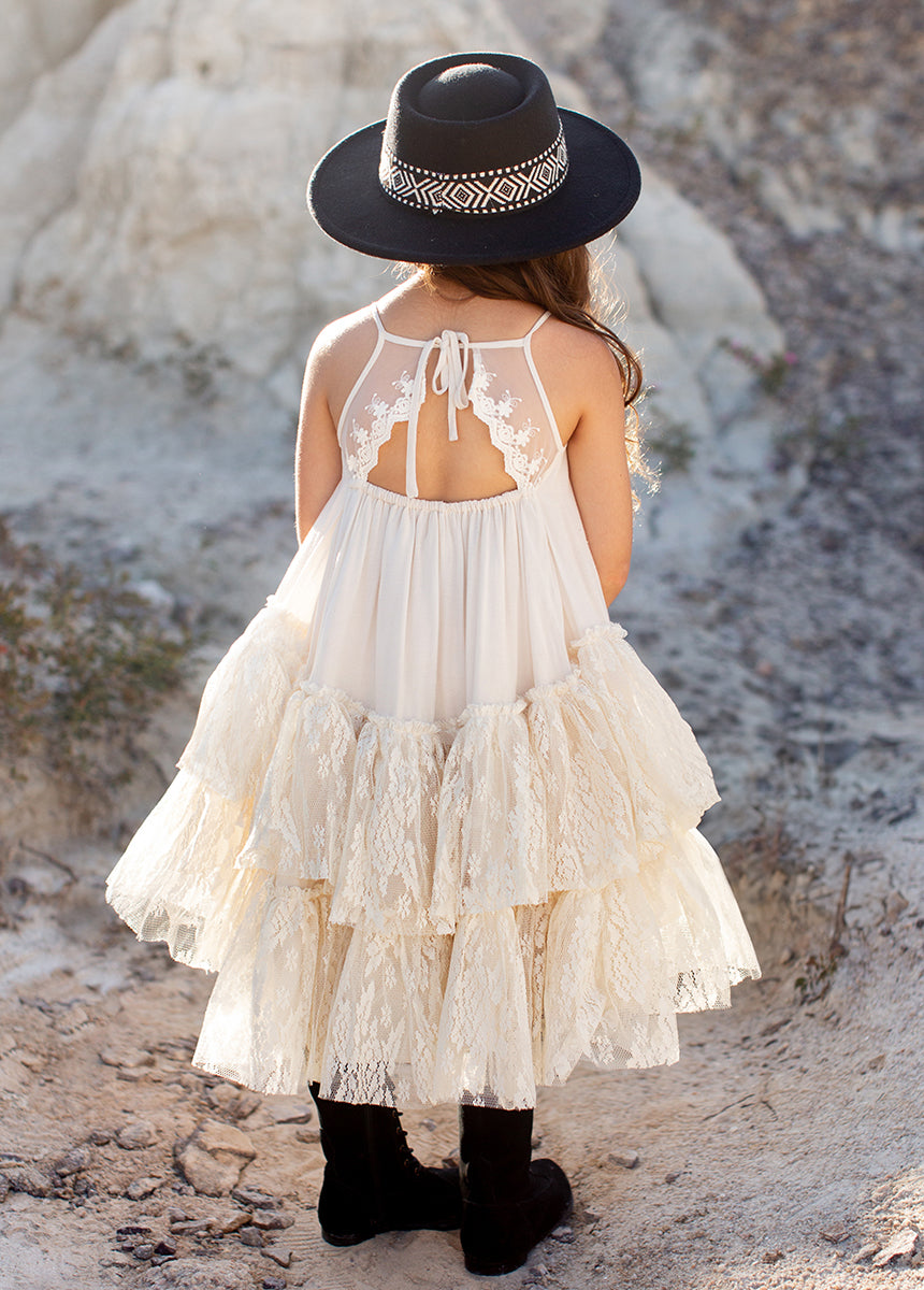 Catrina Dress in Cloud - Elegant Floral Maxi Dress for Women | Perfect for Parties, Weddings & Special Occasions